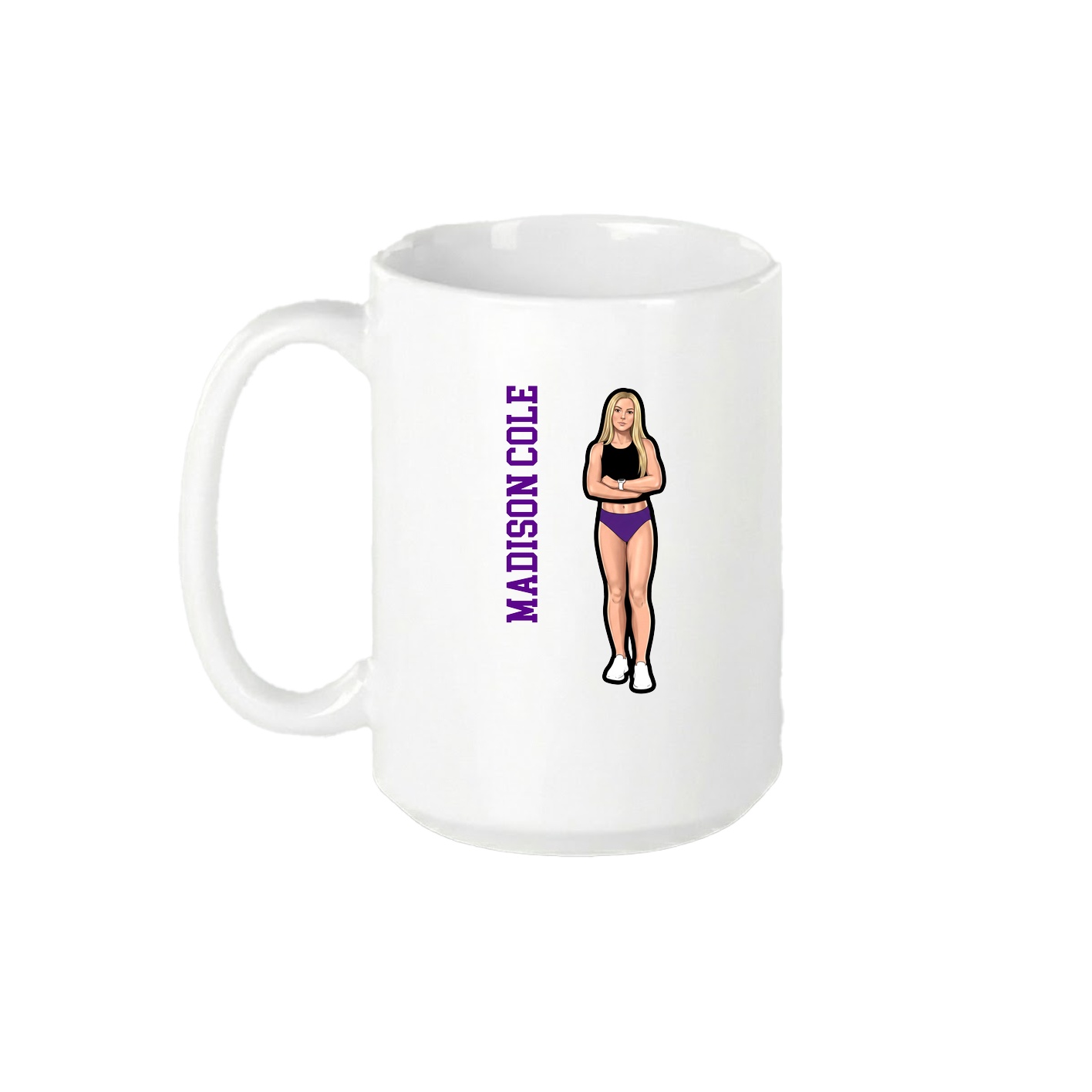 15oz Coffee Mug — Name Vertical in White