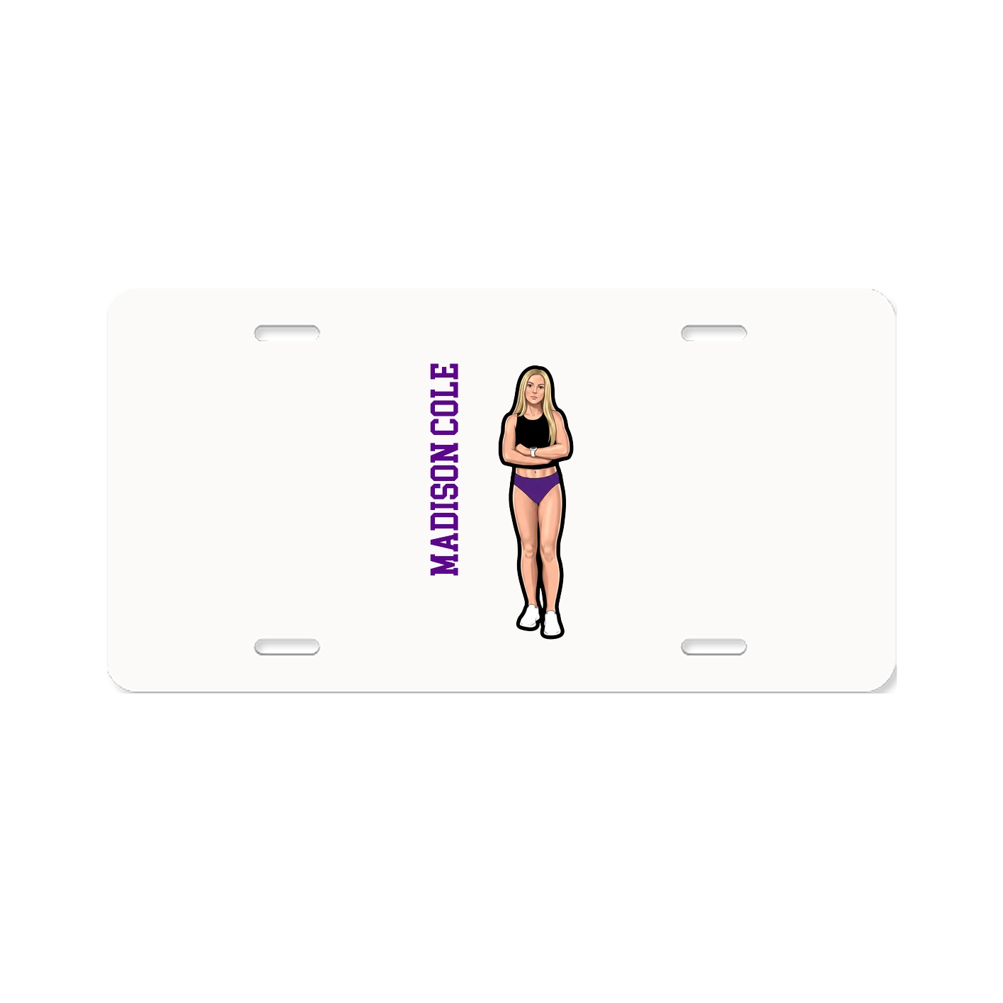 License Plate — Name Vertical in Classic