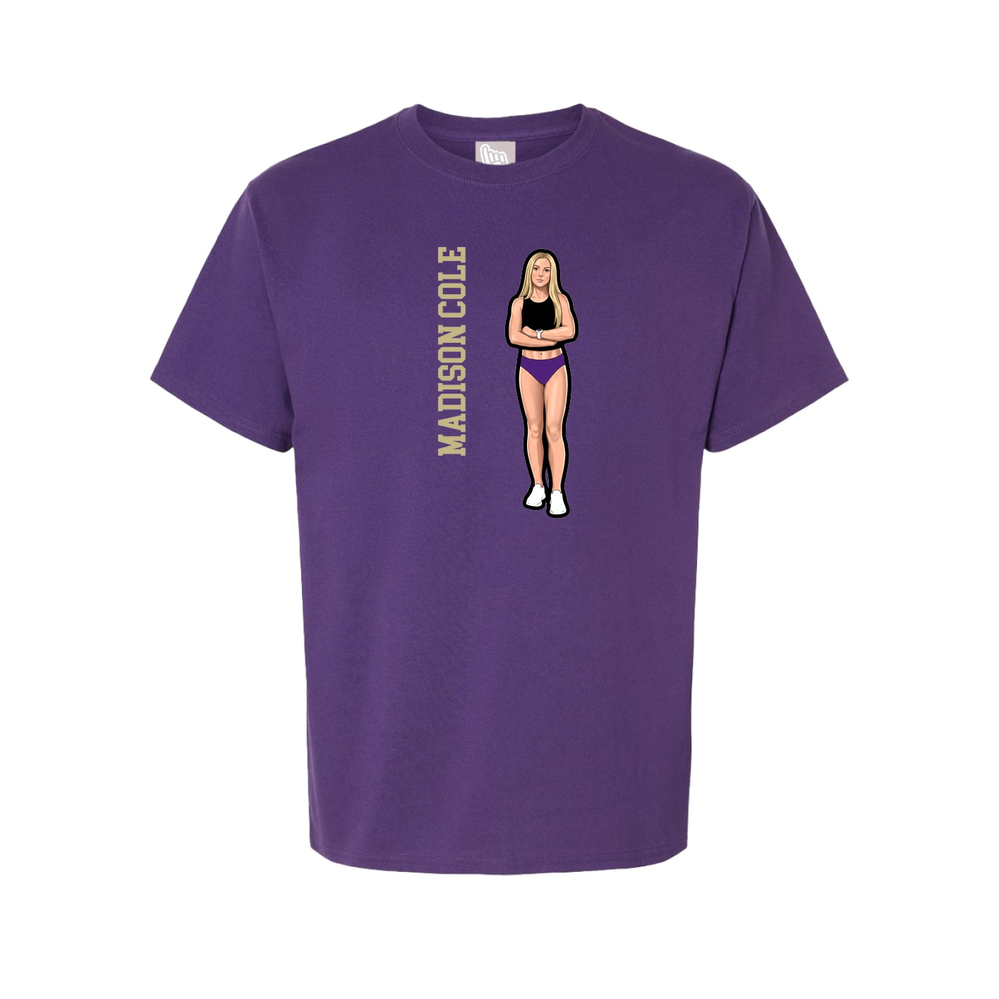 Youth Tee — Name Vertical in Purple