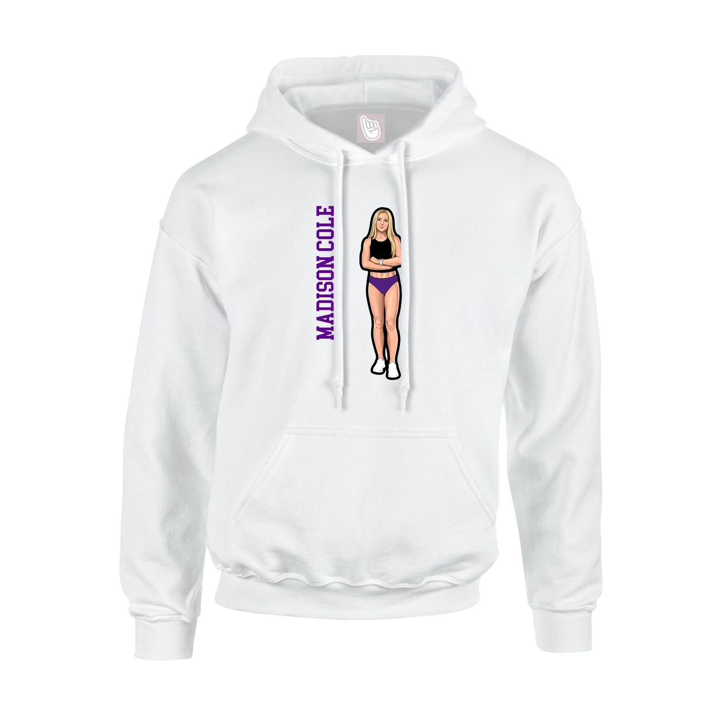 Hoodie — Name Vertical in White