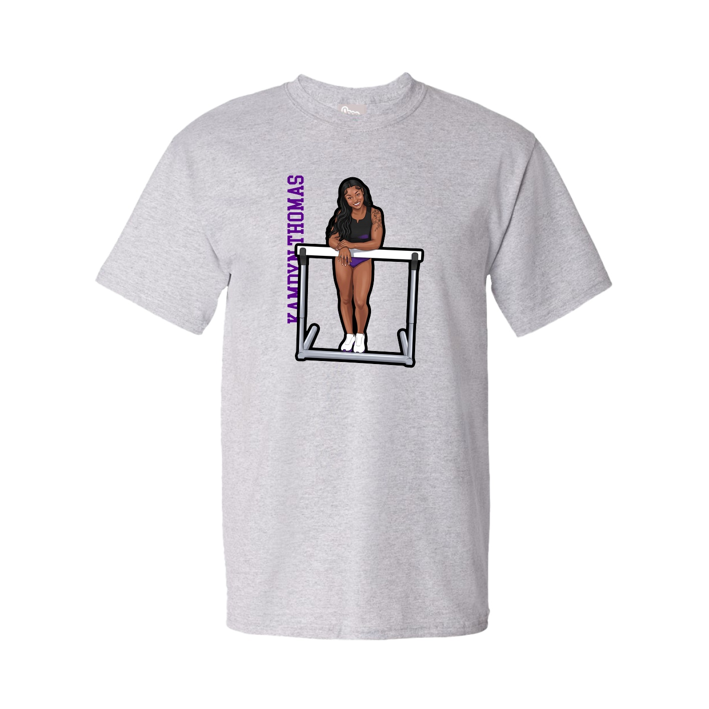 Tee — Name Vertical in Grey