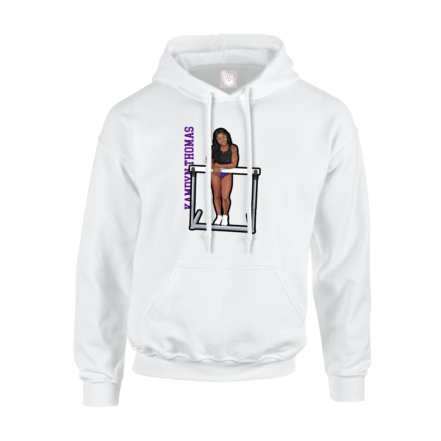 Youth Hoodie — Name Vertical in White