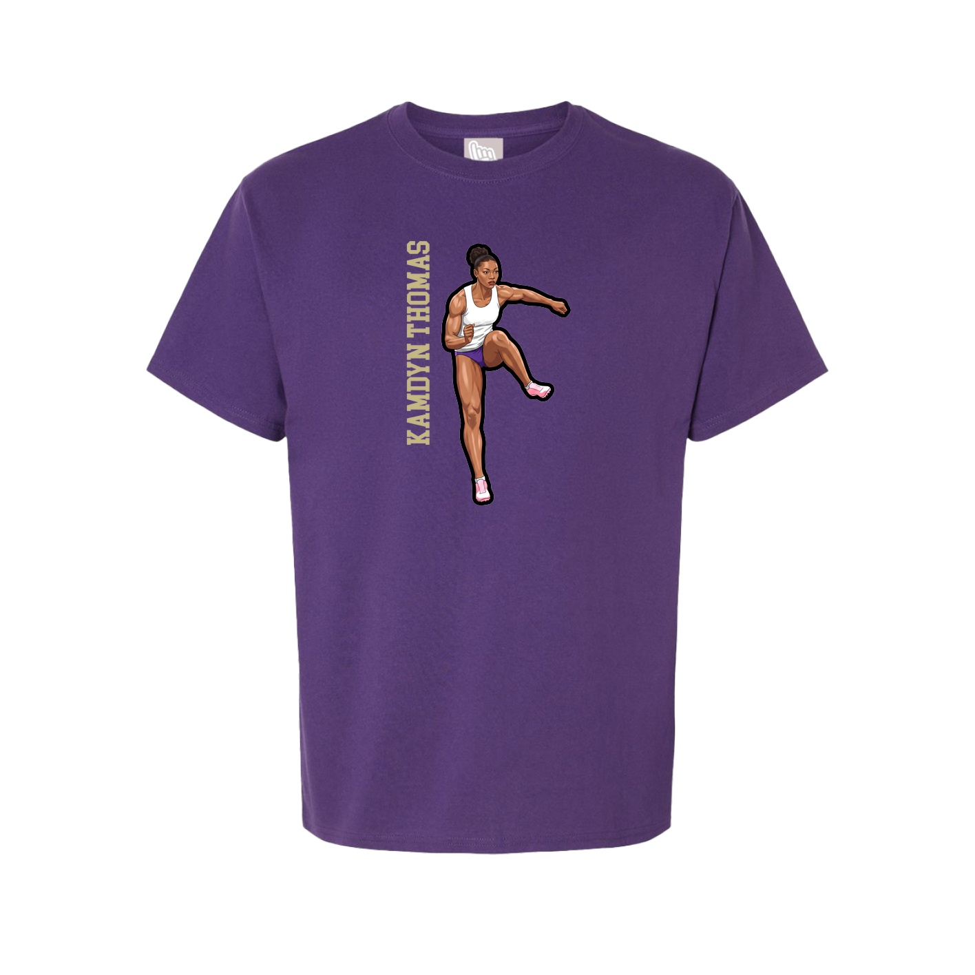 Youth Tee — Name Vertical in Purple