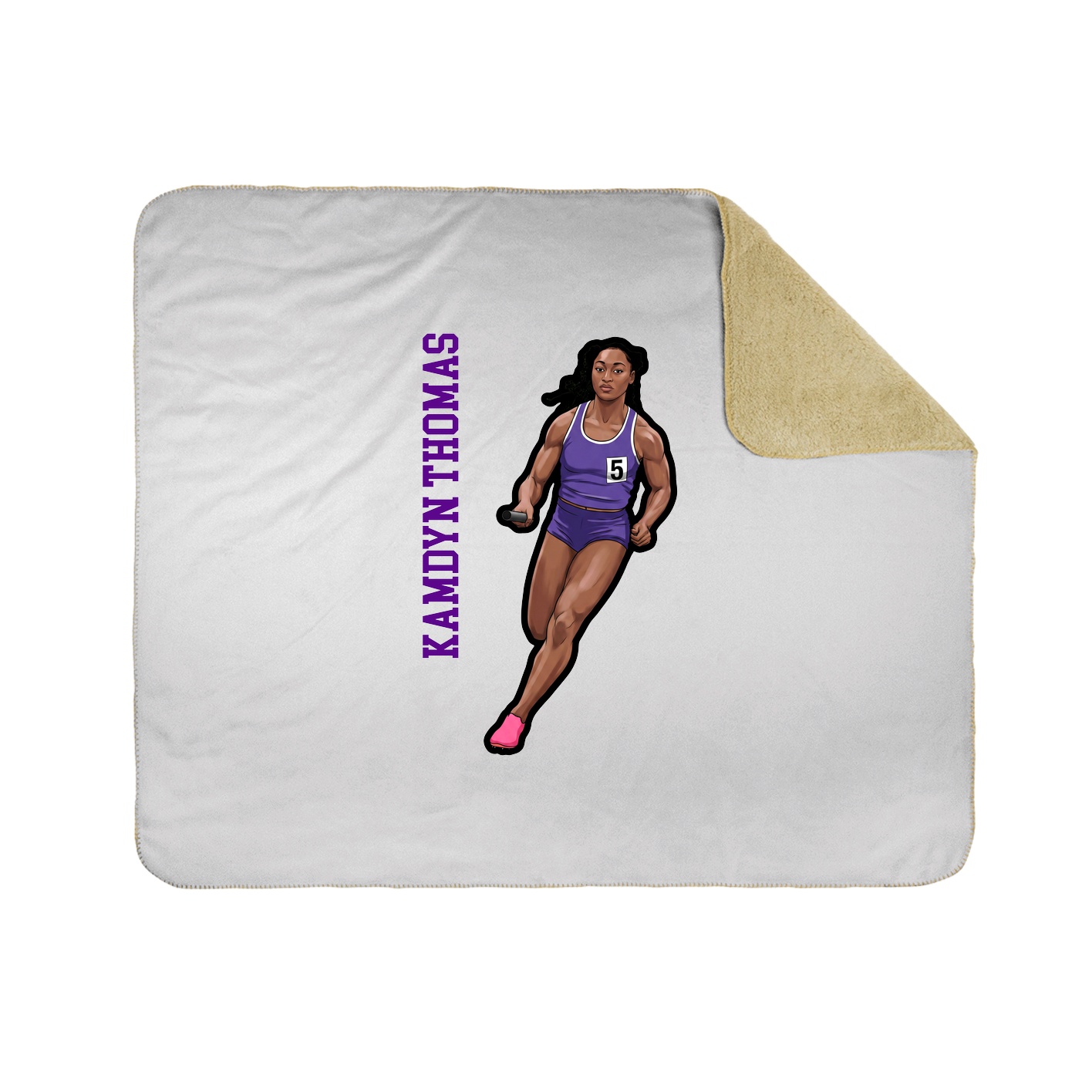 Throw Blanket — Name Vertical in White