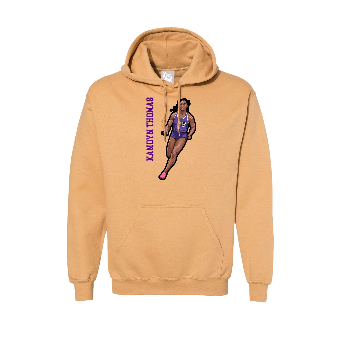 Hoodie — Name Vertical in Vegas Gold