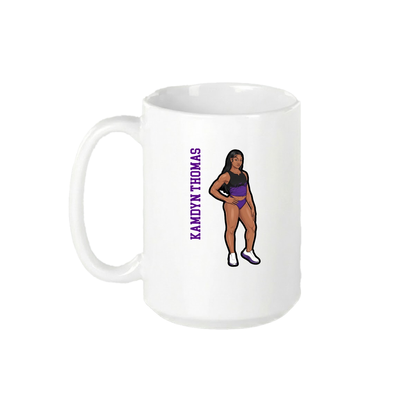 15oz Coffee Mug — Name Vertical in White