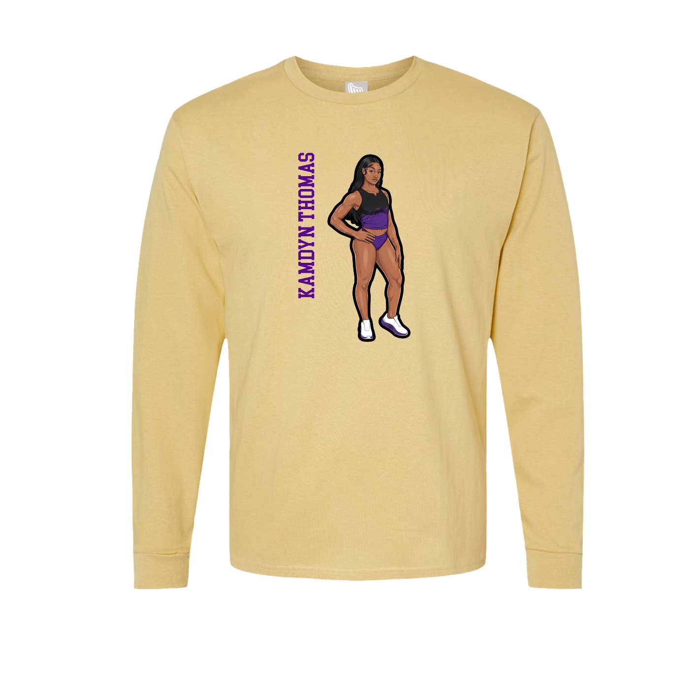 Long Sleeve Tee — Name Vertical in Vegas Gold