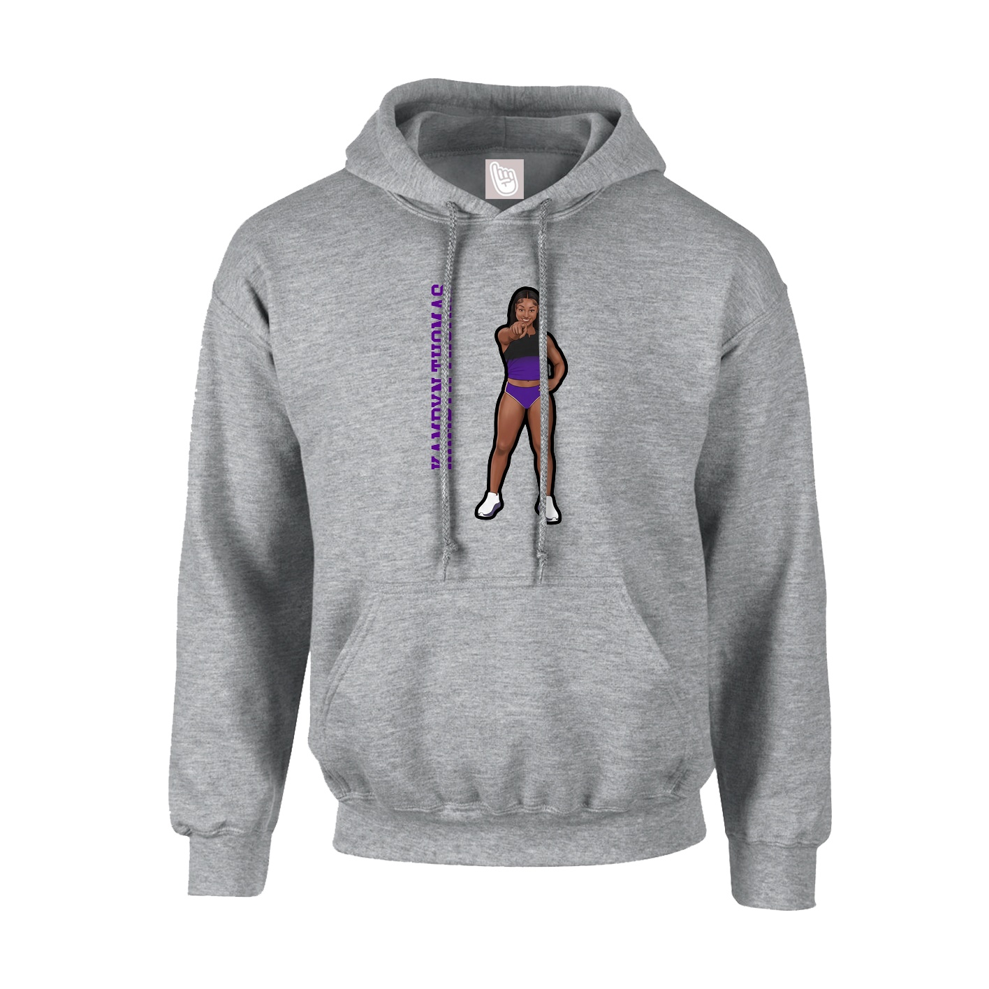 Hoodie — Name Vertical in Grey