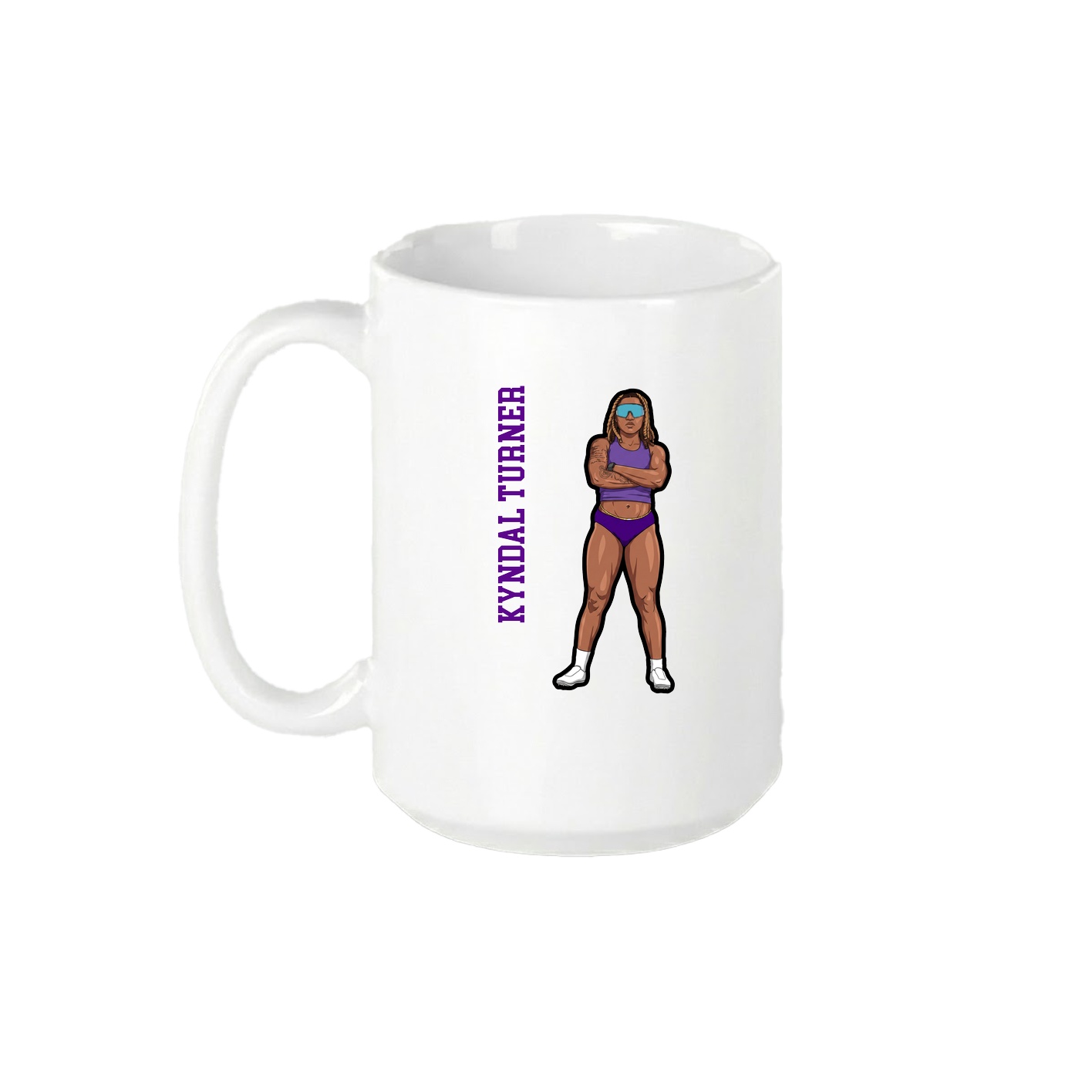 15oz Coffee Mug — Name Vertical in White