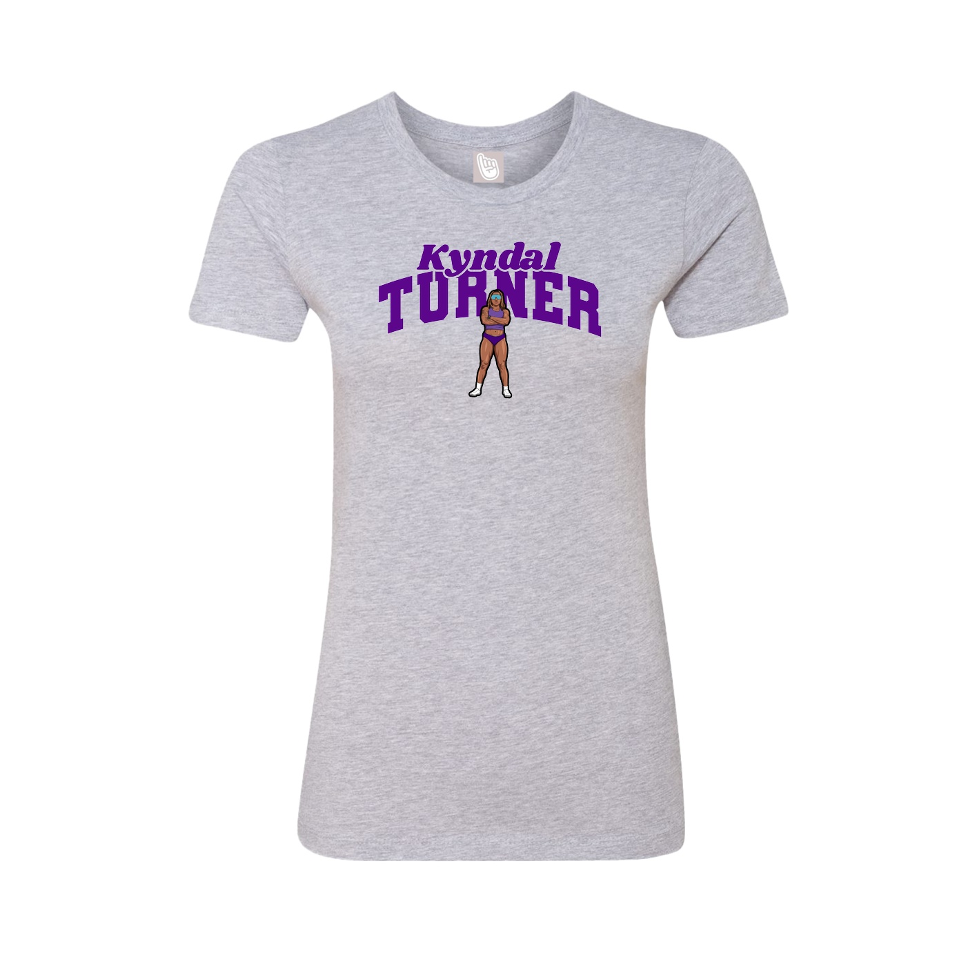 Fitted Women's Tee — Signature Arch in Grey