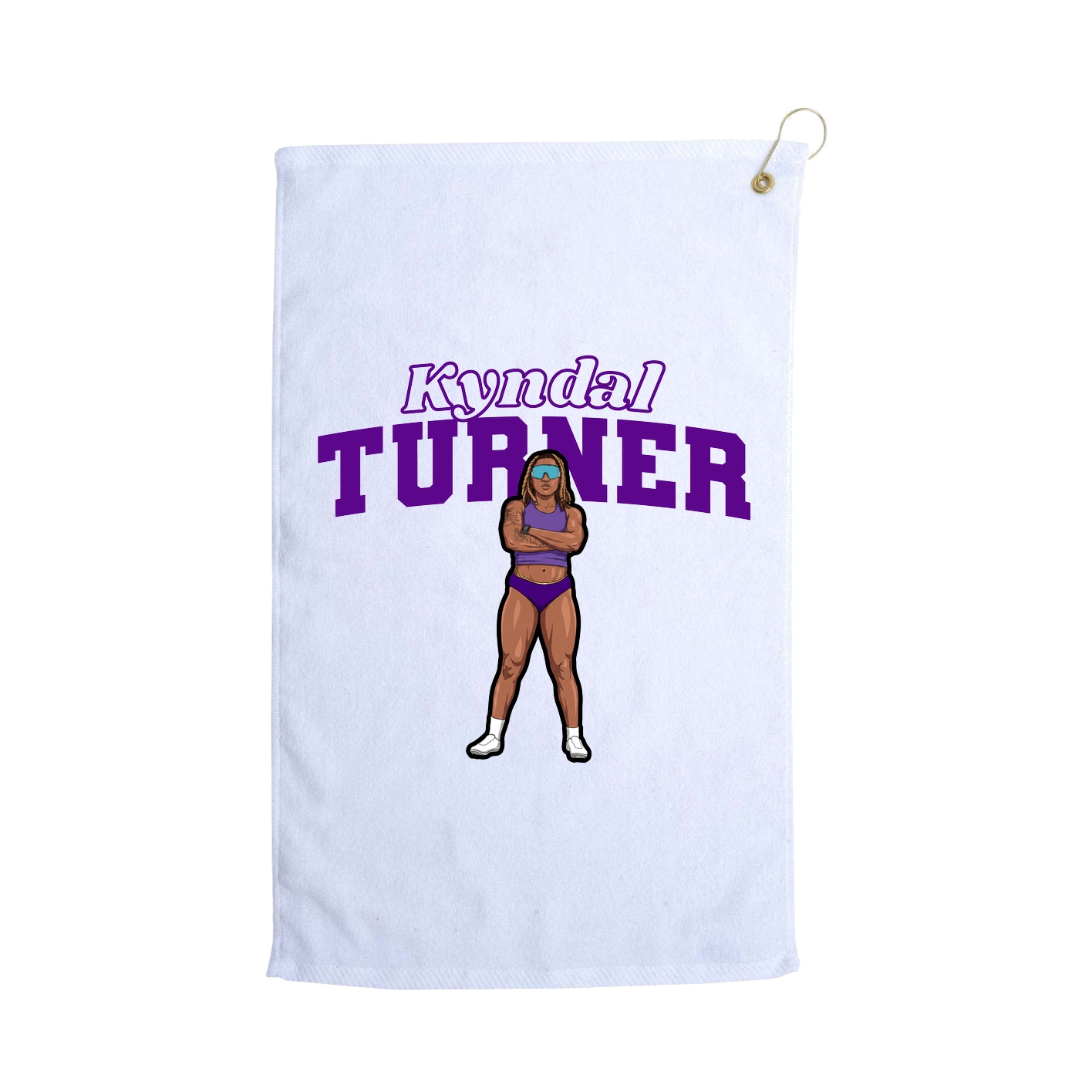 Golf Towel — Name Arch in White