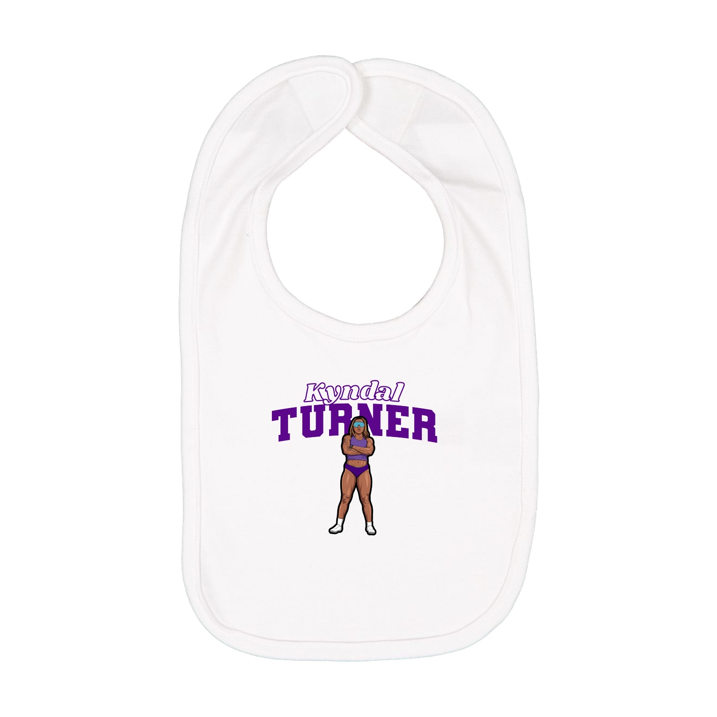 Infant Bib — Name Arch in White
