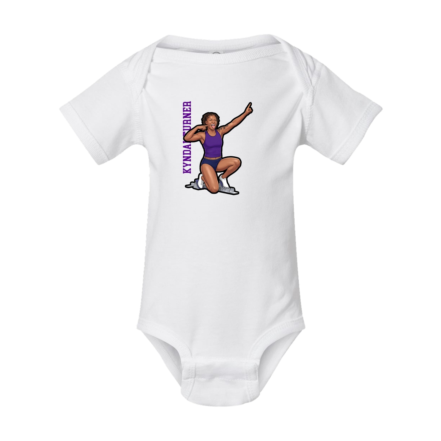 Baby Onesie — Name Vertical in White