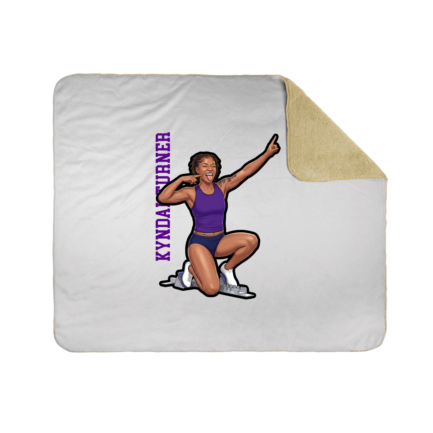 Throw Blanket — Name Vertical in White