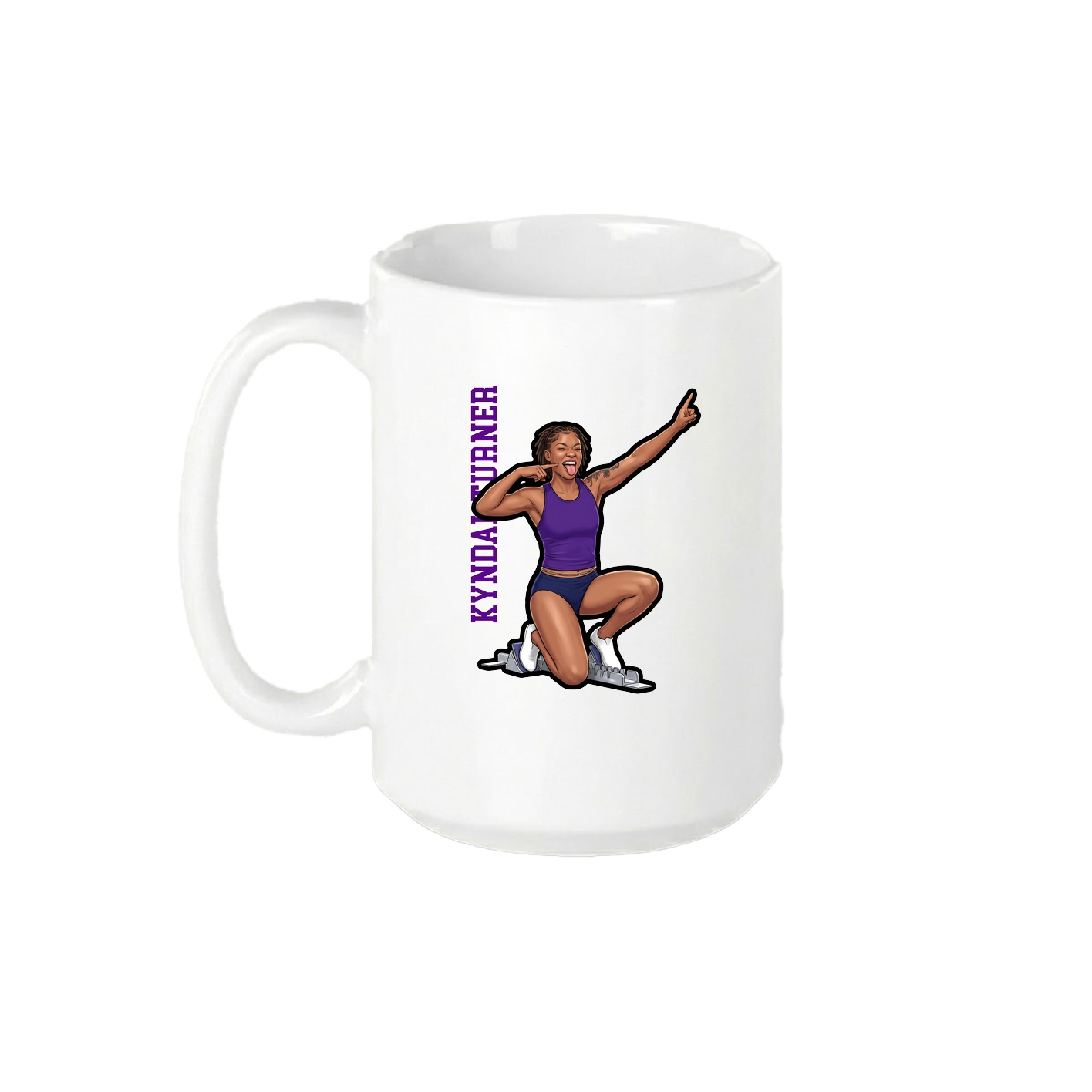 15oz Coffee Mug — Name Vertical in White