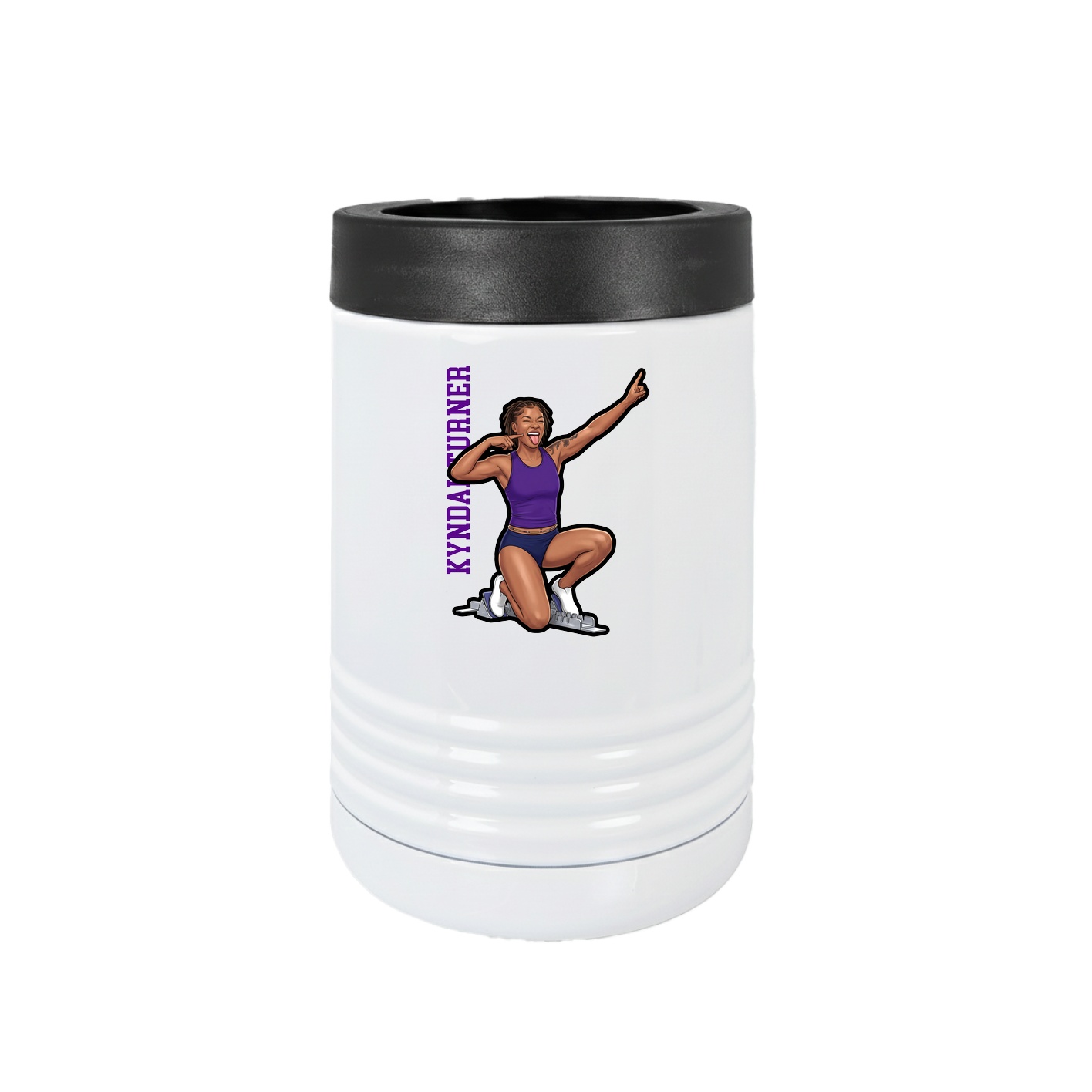 Beverage Holder — Name Vertical in White