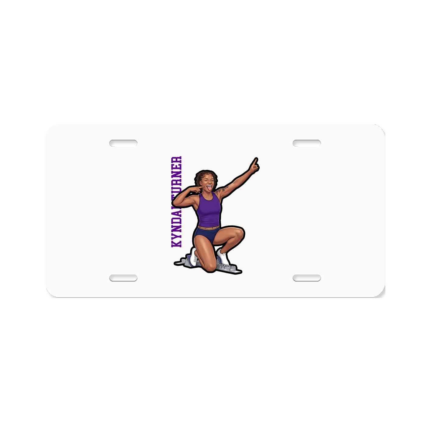 License Plate — Name Vertical in Classic