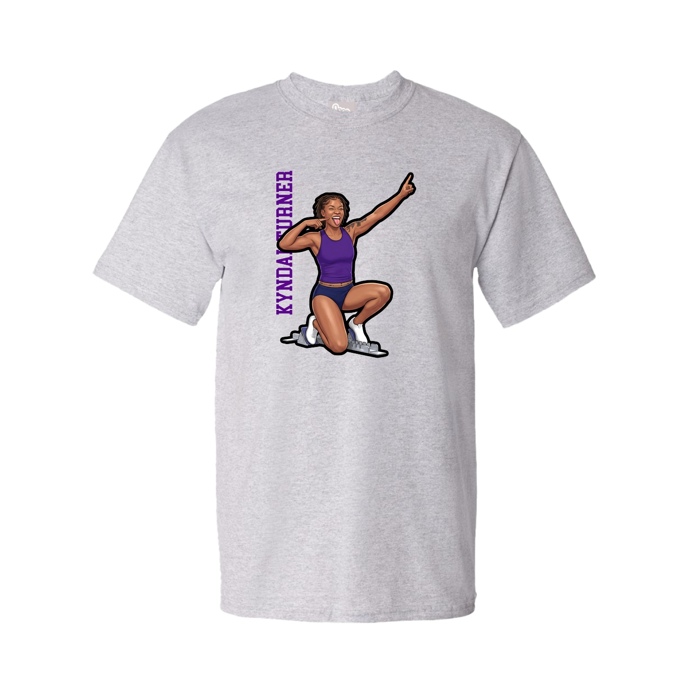 Tee — Name Vertical in Grey
