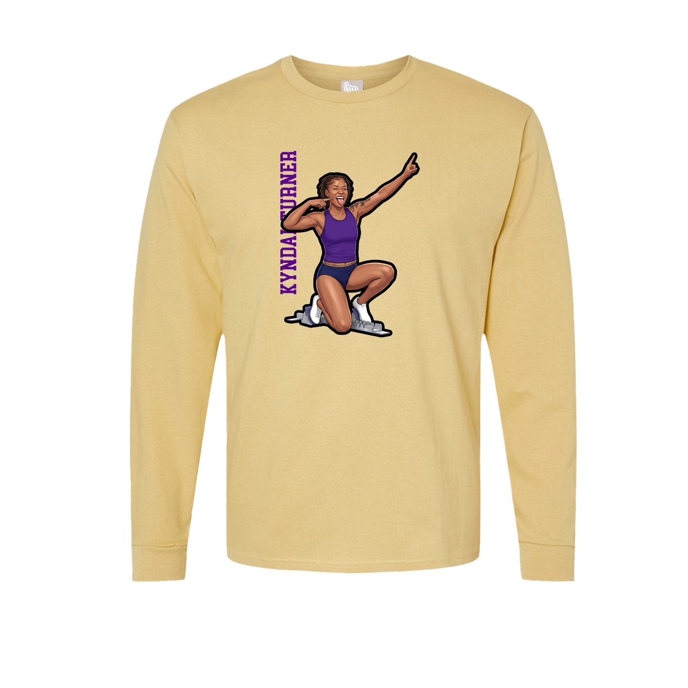 Long Sleeve Tee — Name Vertical in Vegas Gold