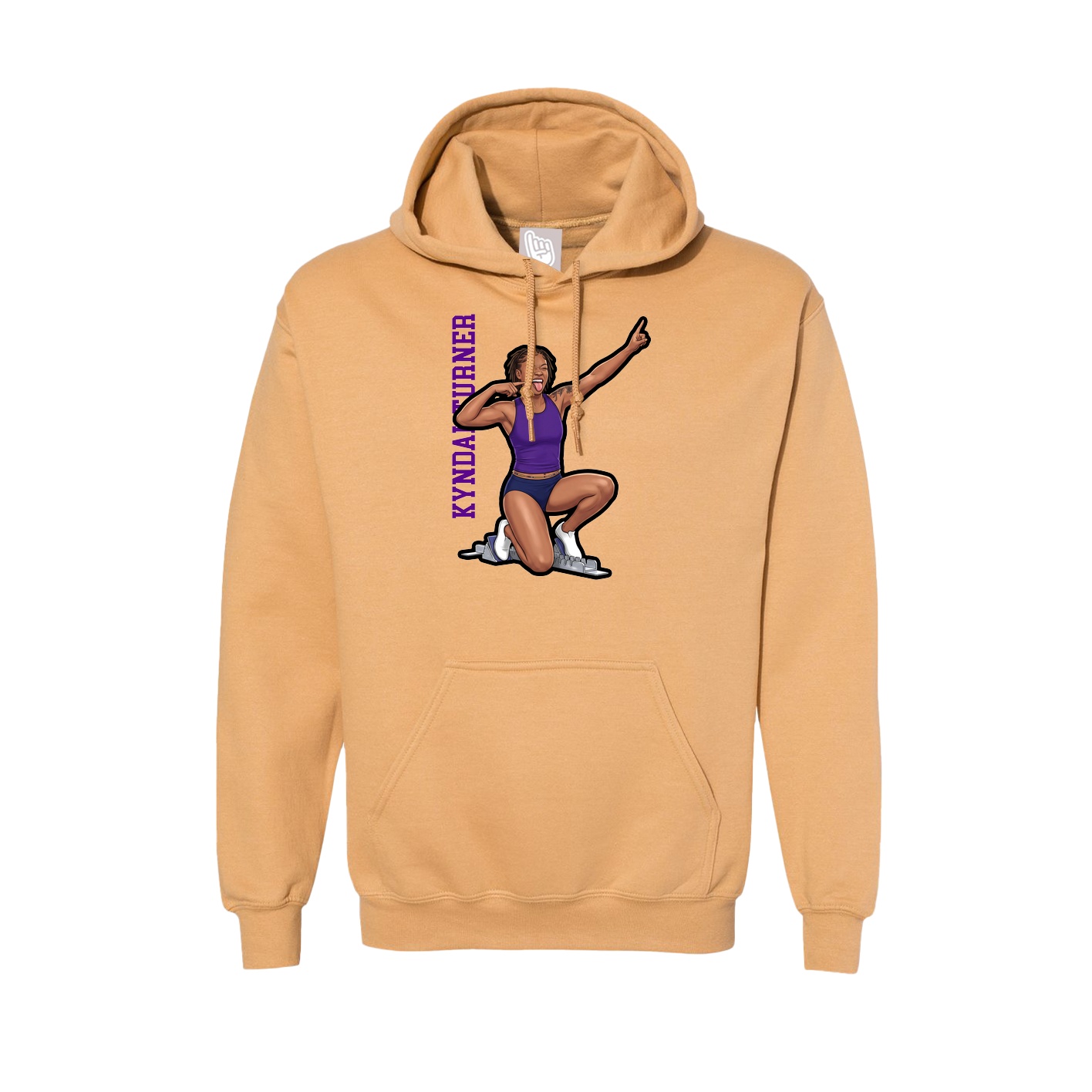 Hoodie — Name Vertical in Vegas Gold