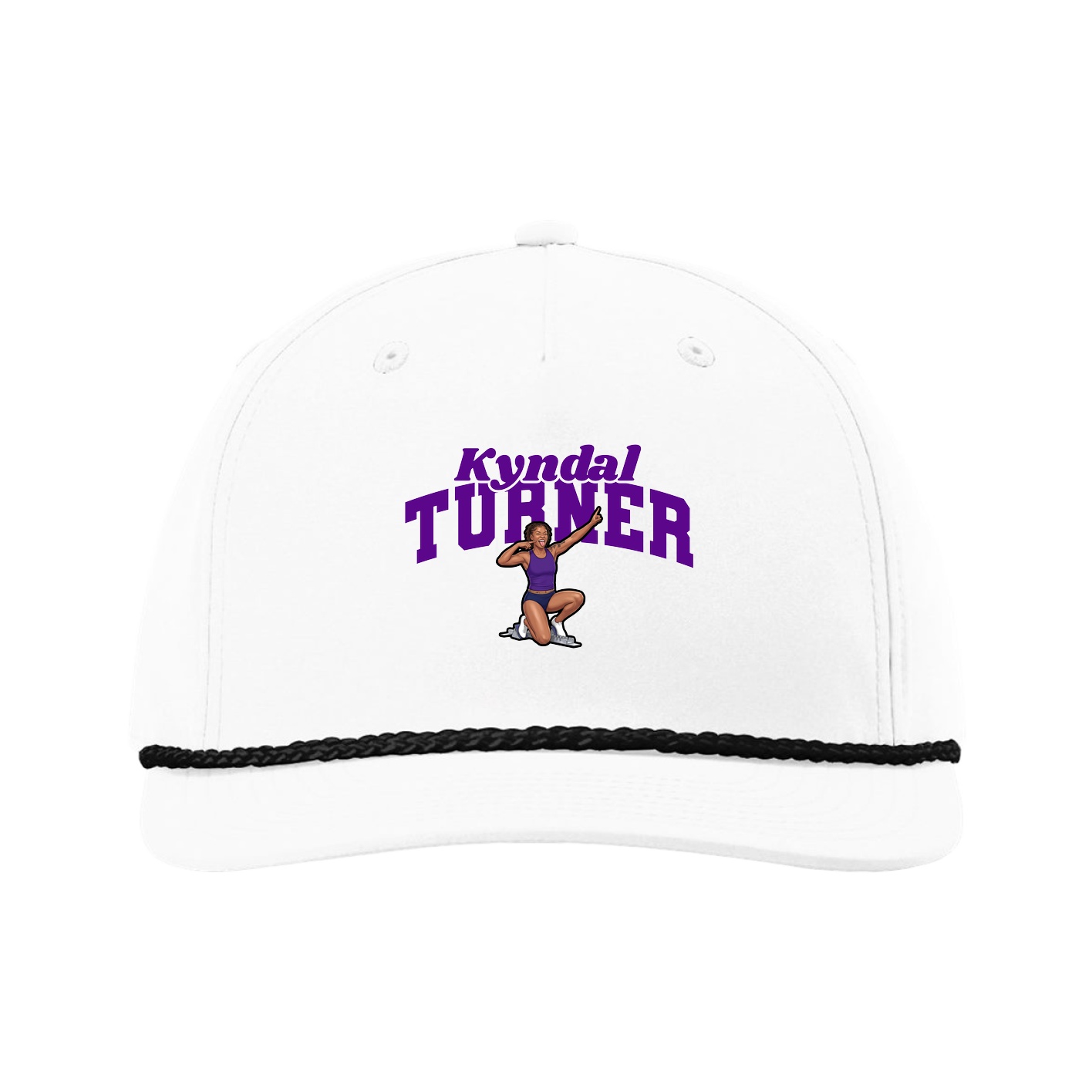 Five-Panel Classic Rope Cap — Signature Arch in White