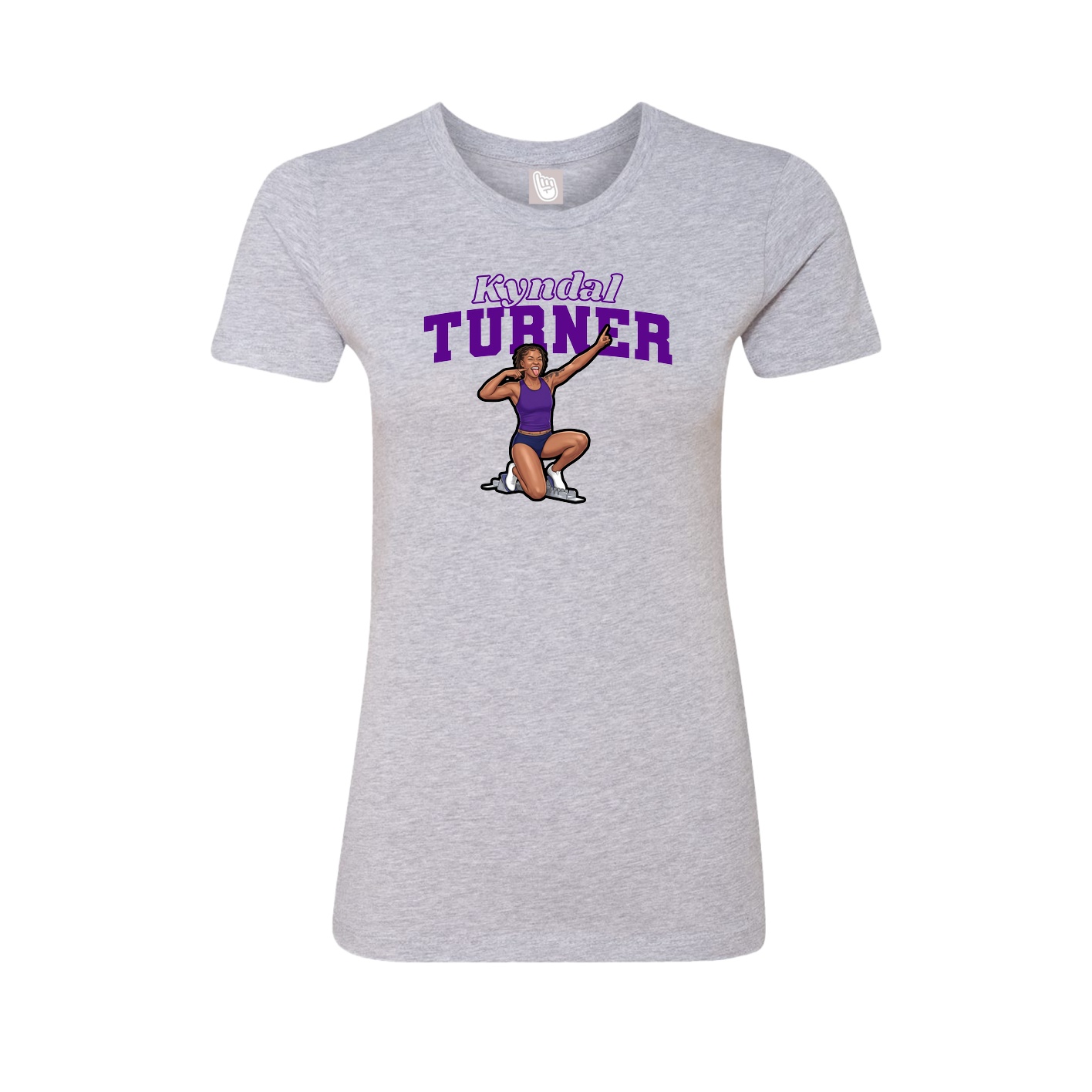 Fitted Women's Tee — Name Arch in Grey