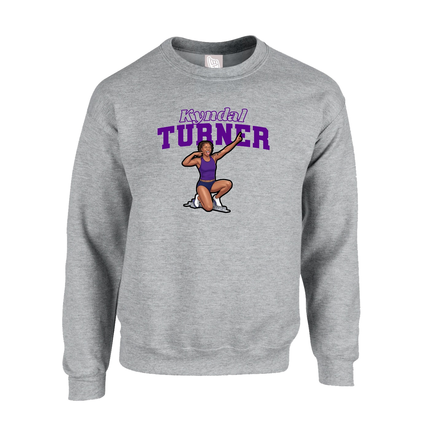 Fleece Crew — Name Arch in Grey