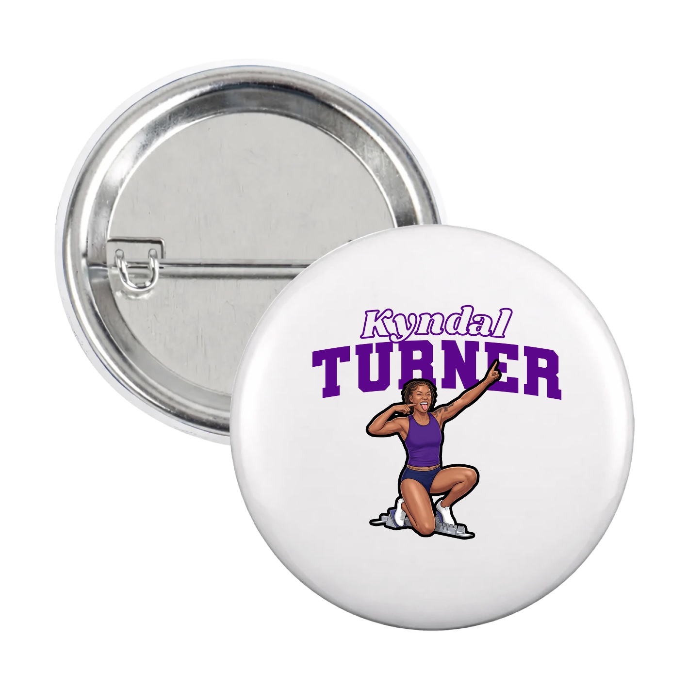 Game Day Button — Name Arch in White