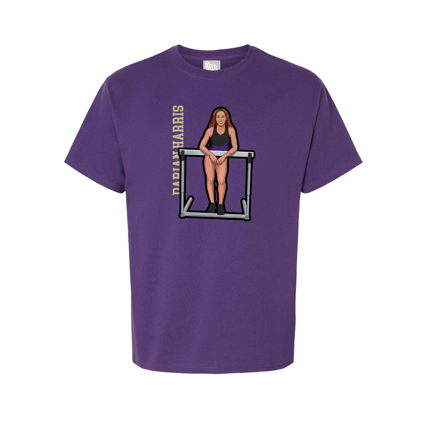 Youth Tee — Name Vertical in Purple