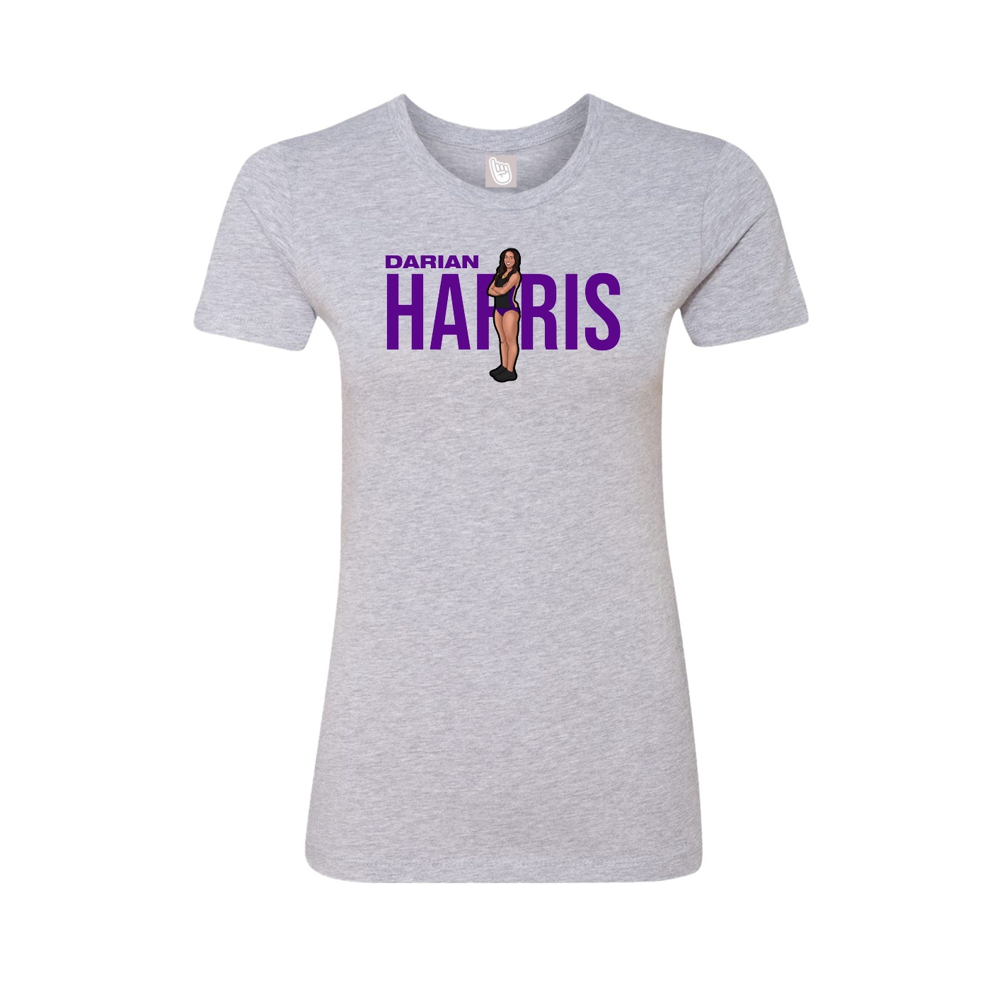 Fitted Women's Tee — Player Name in Grey