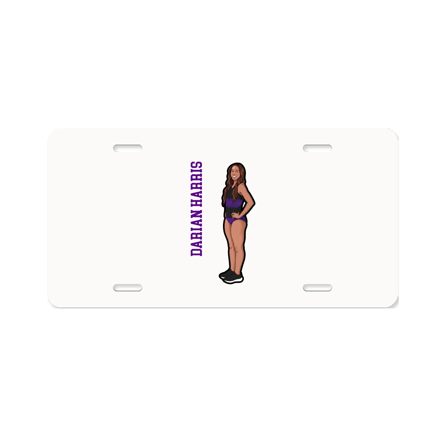 License Plate — Name Vertical in Classic
