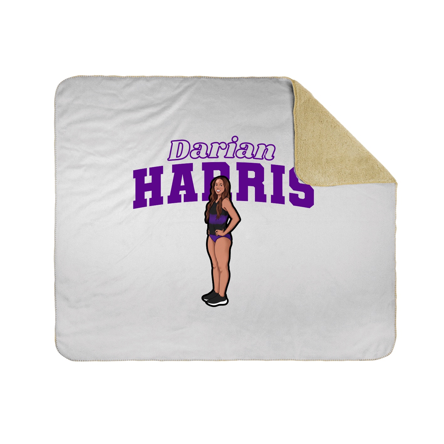 Throw Blanket — Name Arch in White