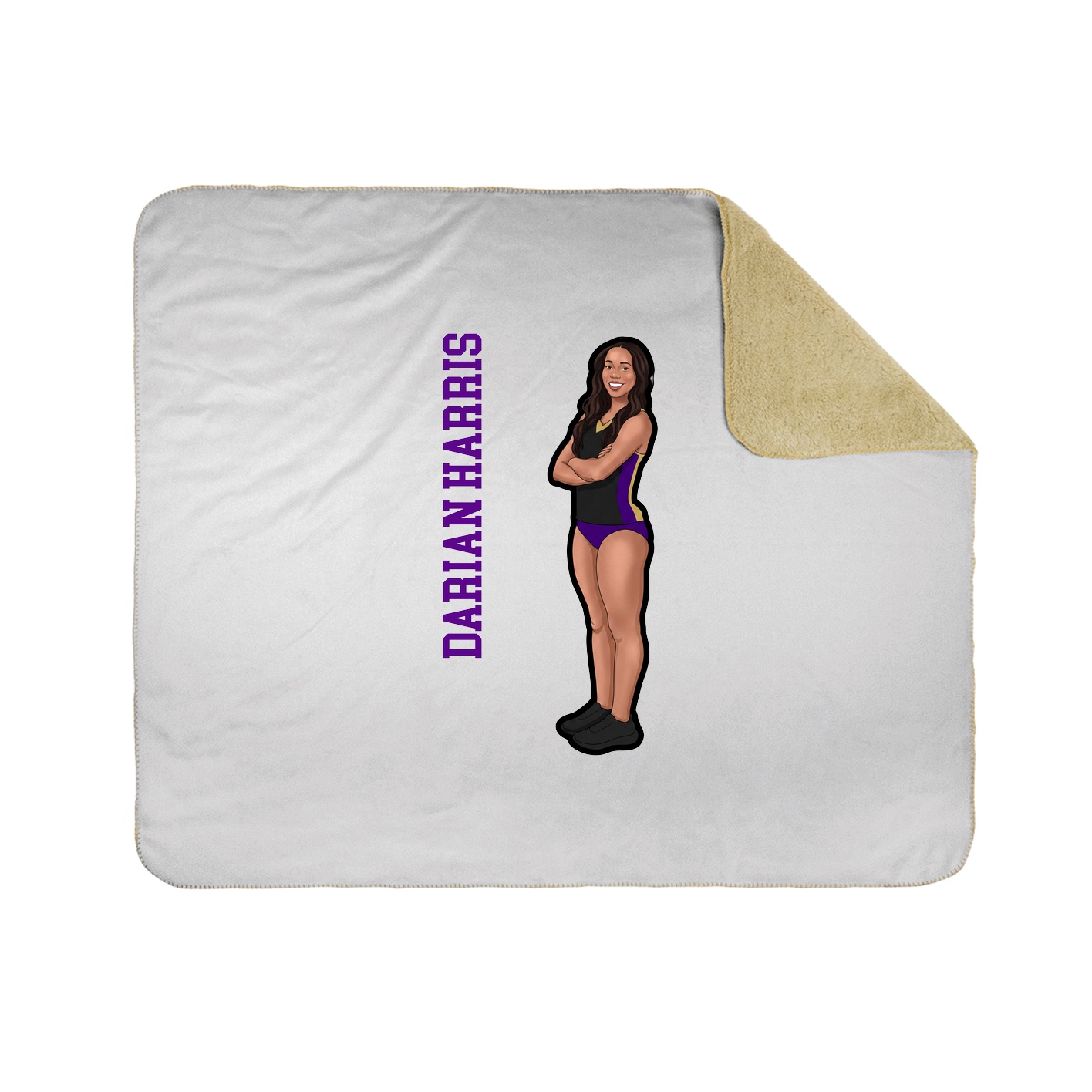Throw Blanket — Name Vertical in White