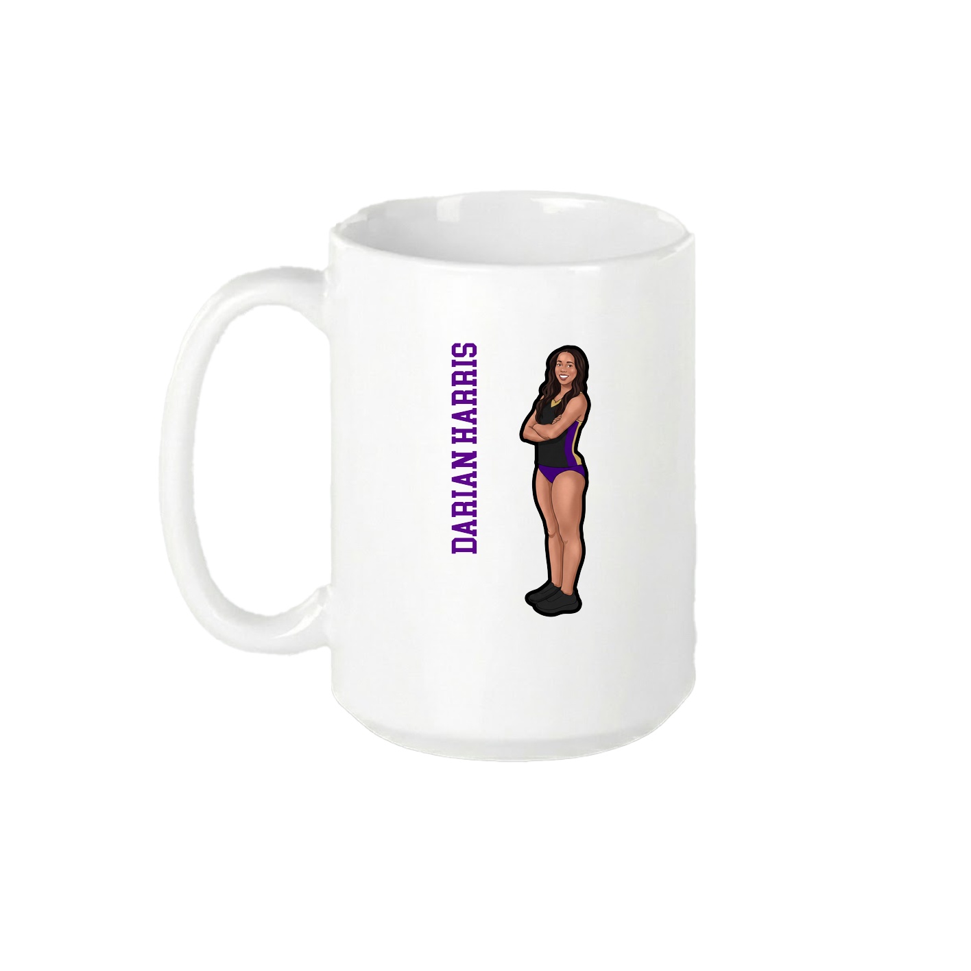 15oz Coffee Mug — Name Vertical in White