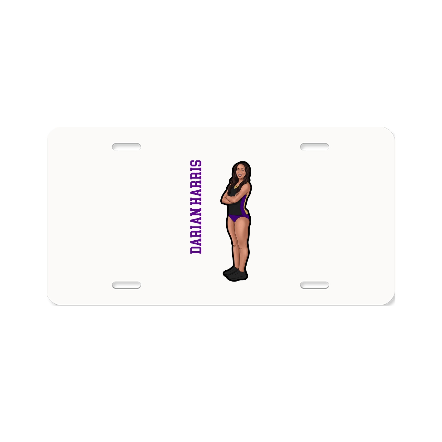 License Plate — Name Vertical in Classic