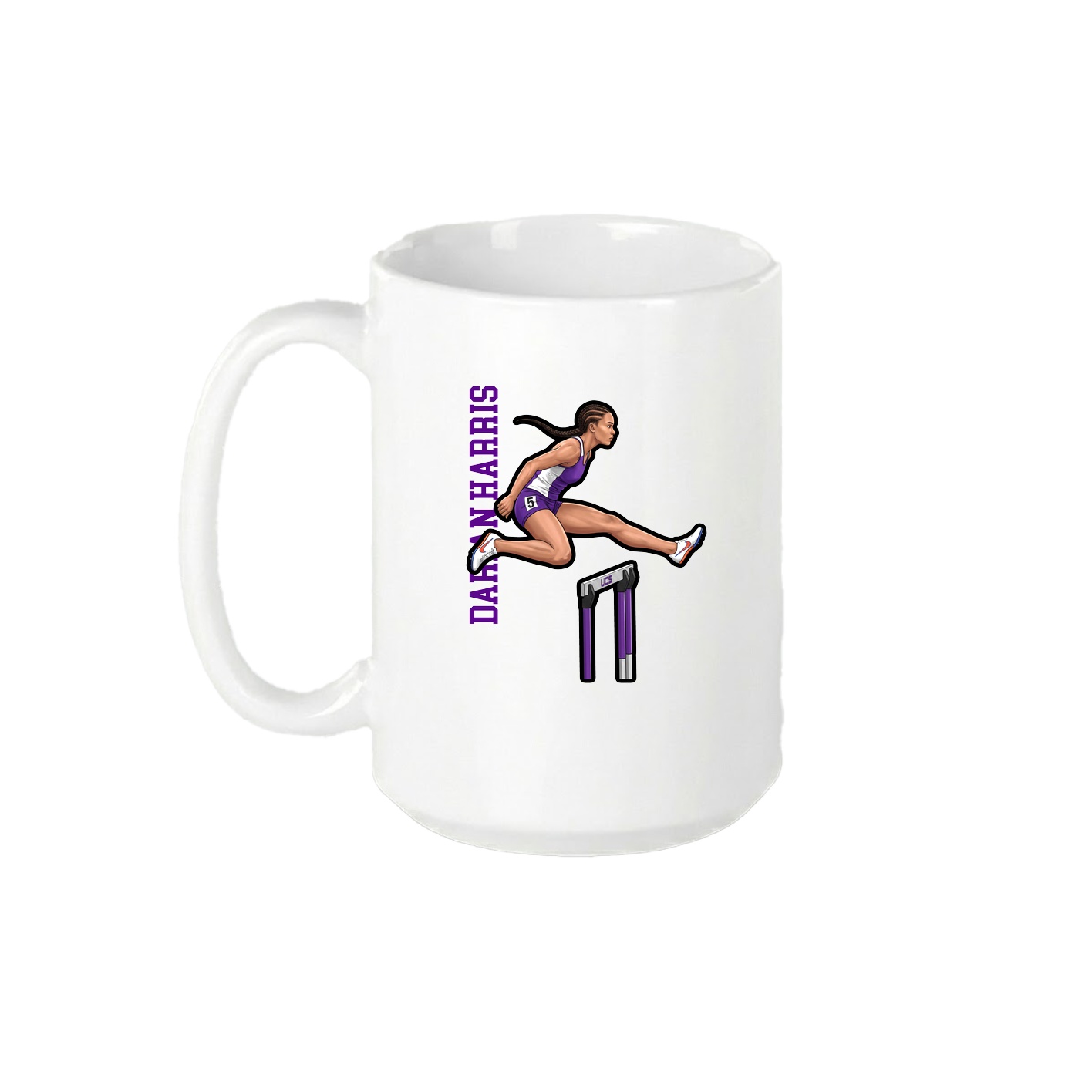 15oz Coffee Mug — Name Vertical in White