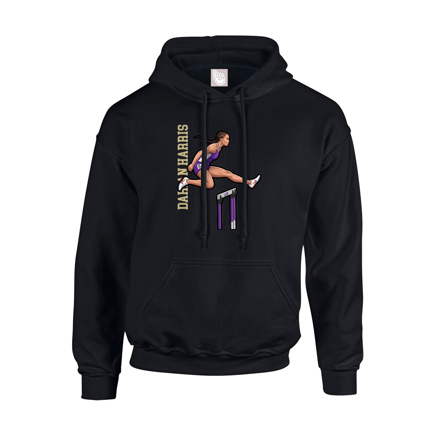 Youth Hoodie — Name Vertical in Black