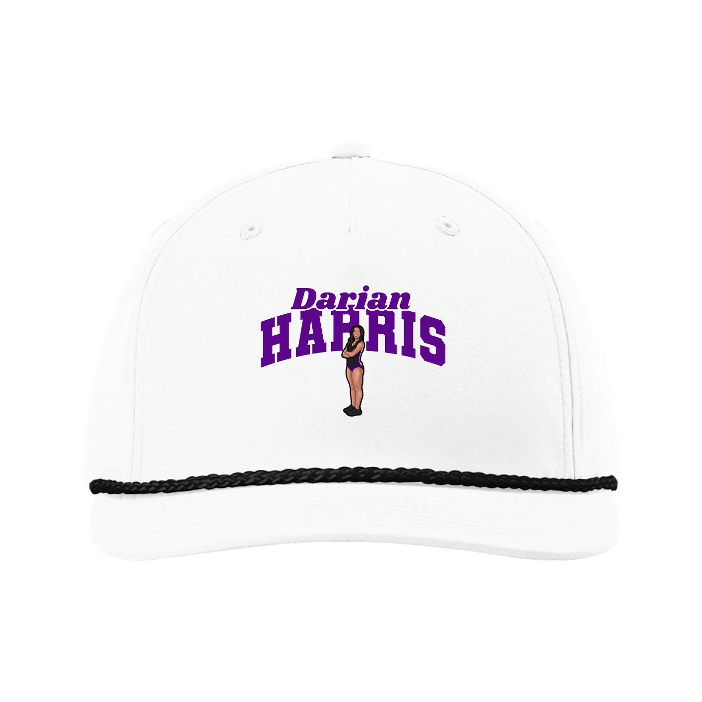Five-Panel Classic Rope Cap — Signature Arch in White