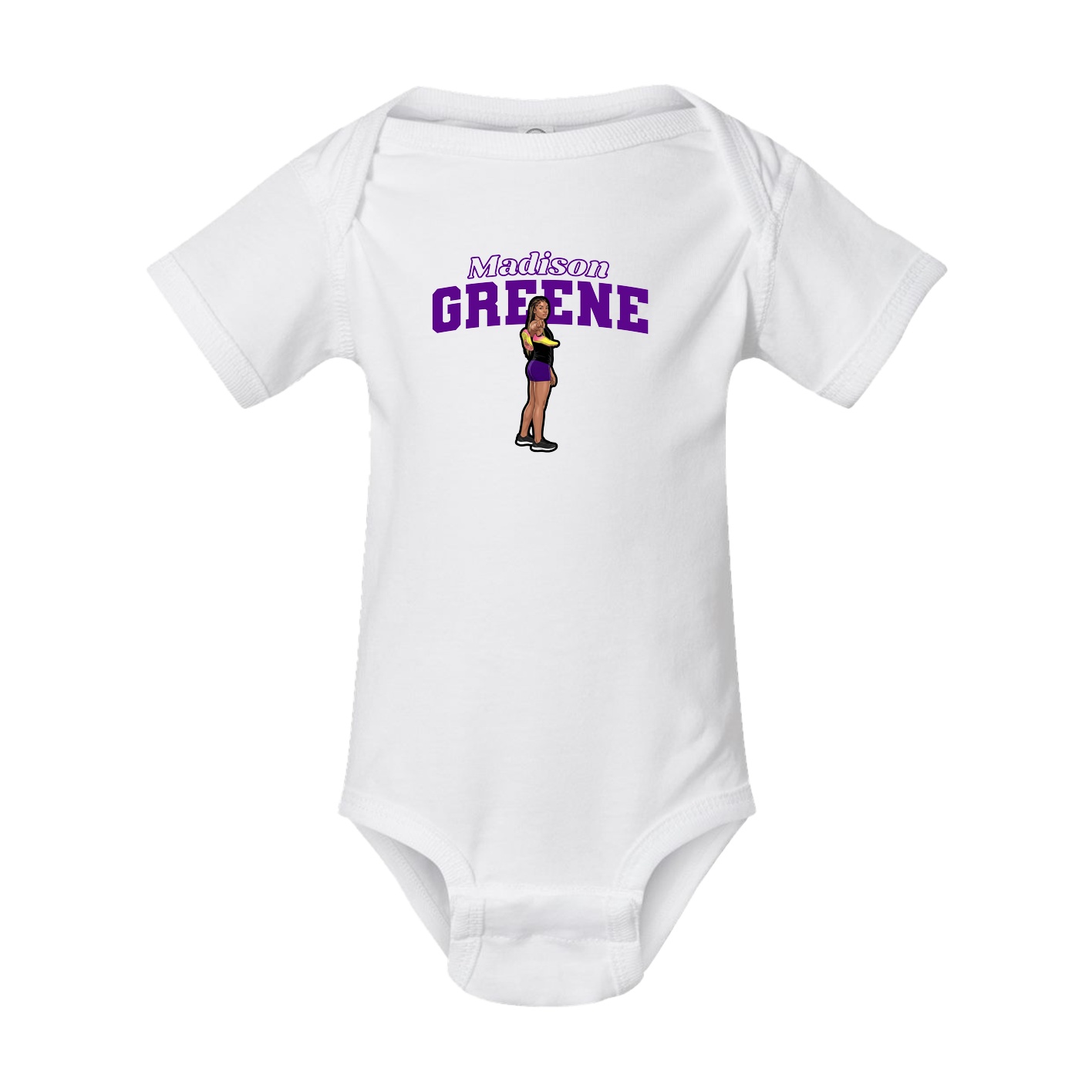 Baby Onesie — Name Arch in White