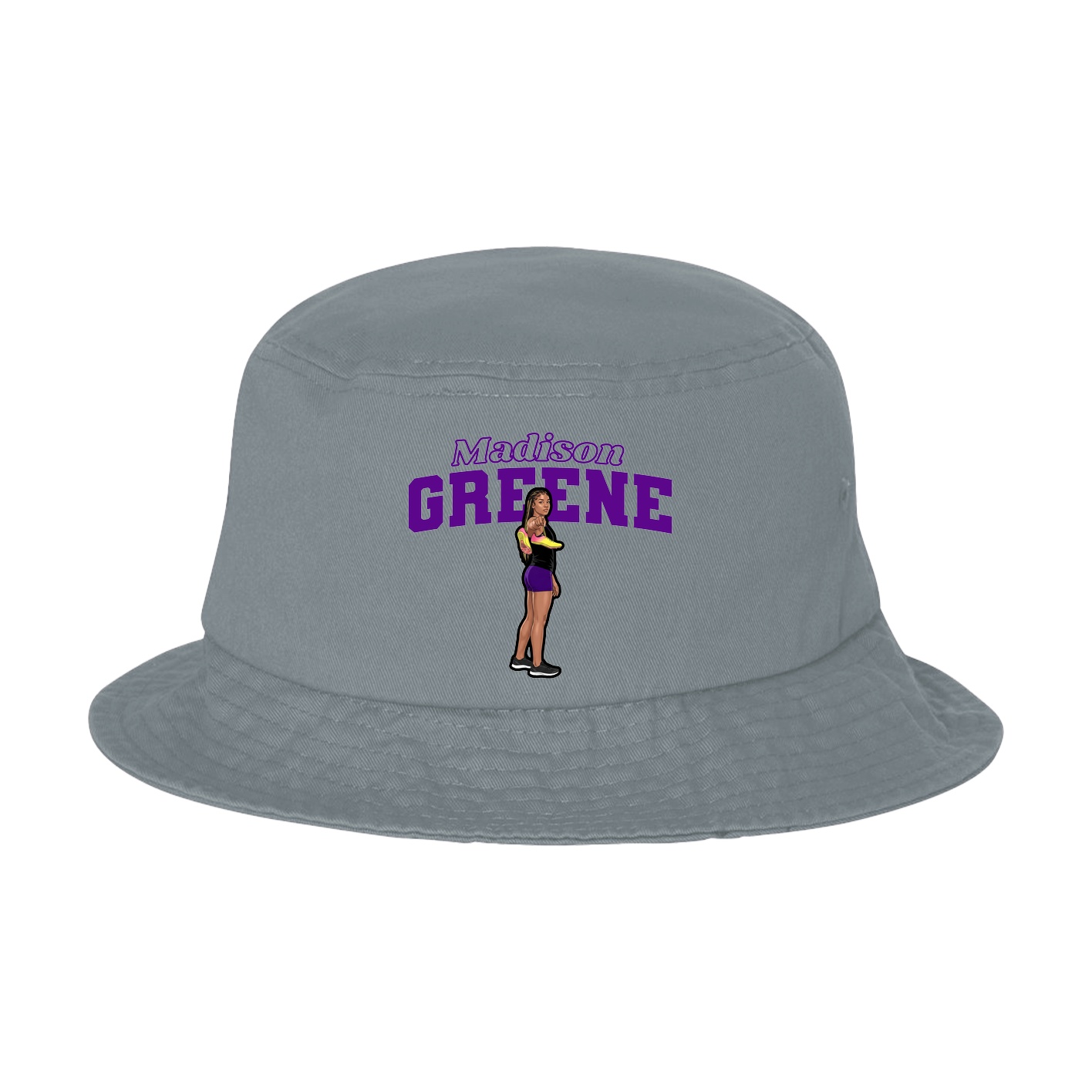 Bucket Cap — Name Arch in Grey
