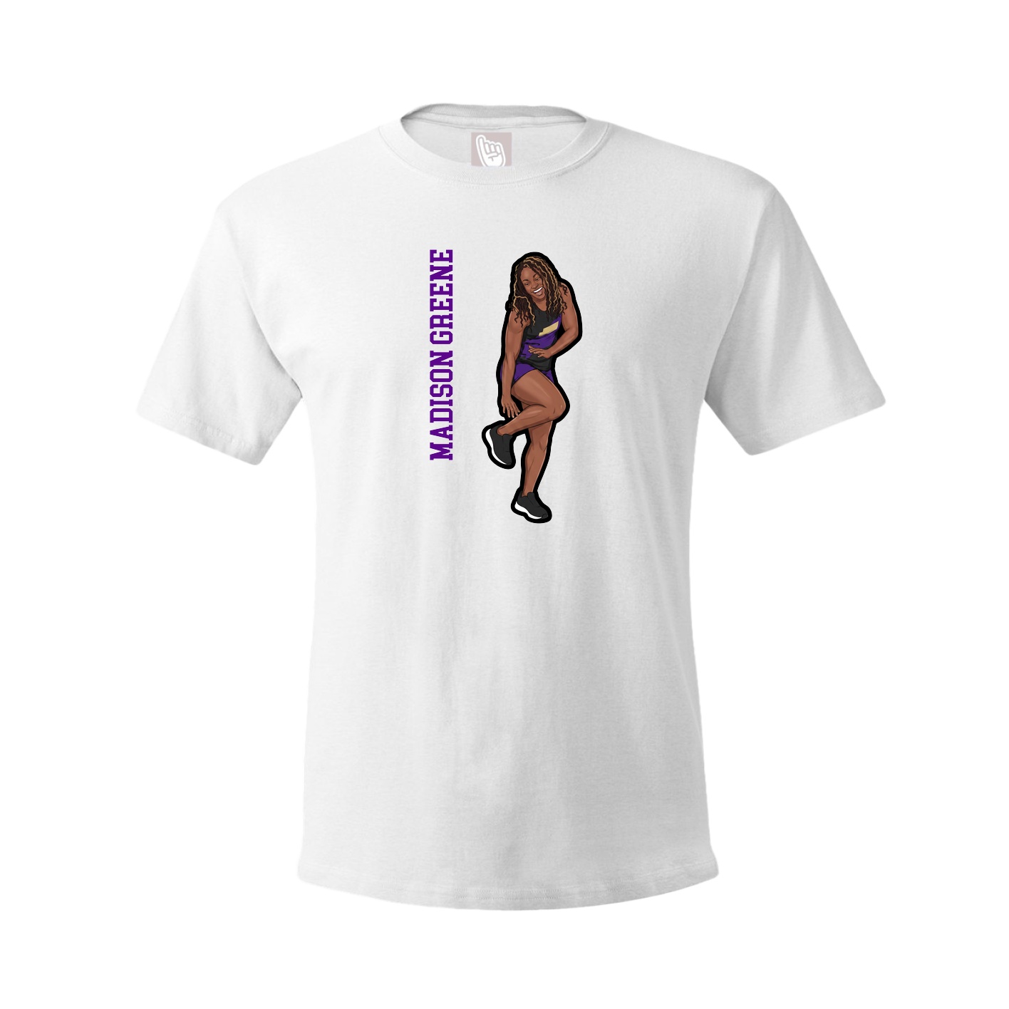 Youth Tee — Name Vertical in White