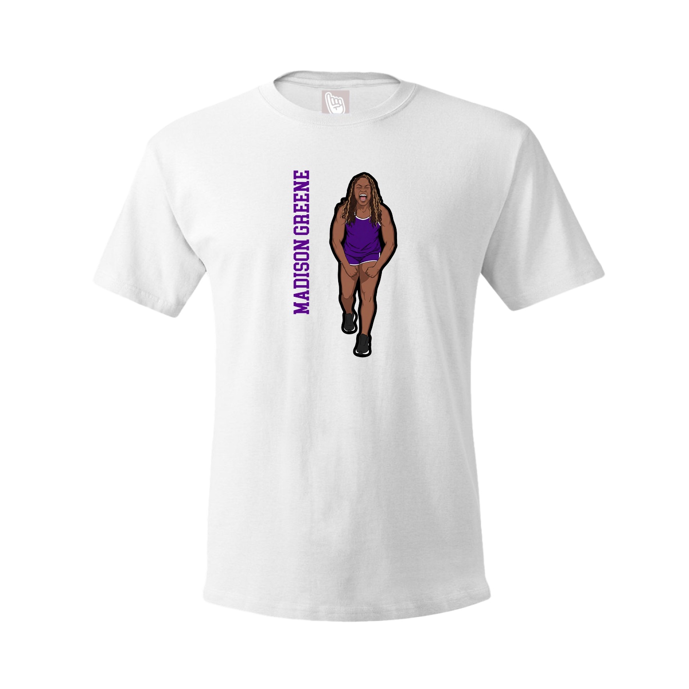 Tee — Name Vertical in White