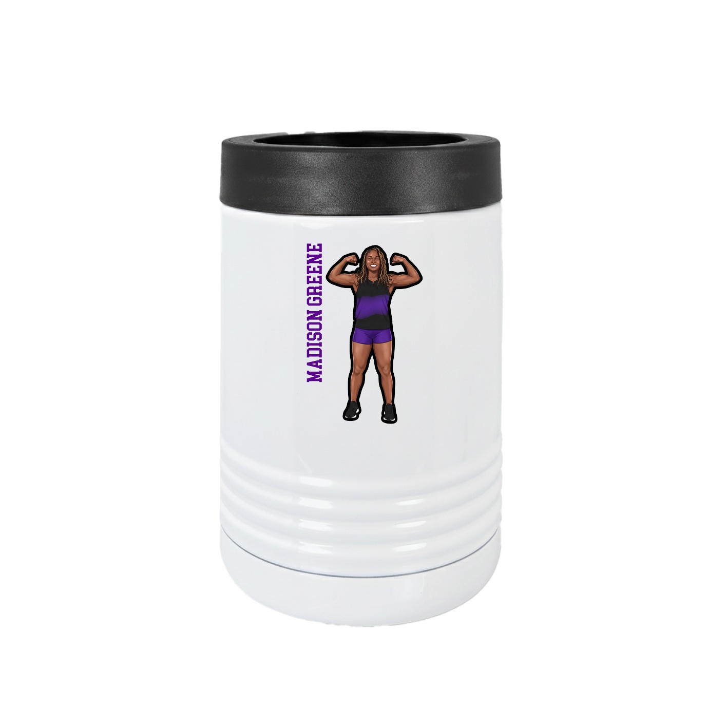 Beverage Holder — Name Vertical in White
