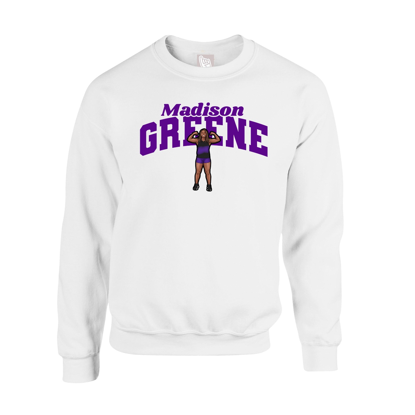 Fleece Crew — Signature Arch in White