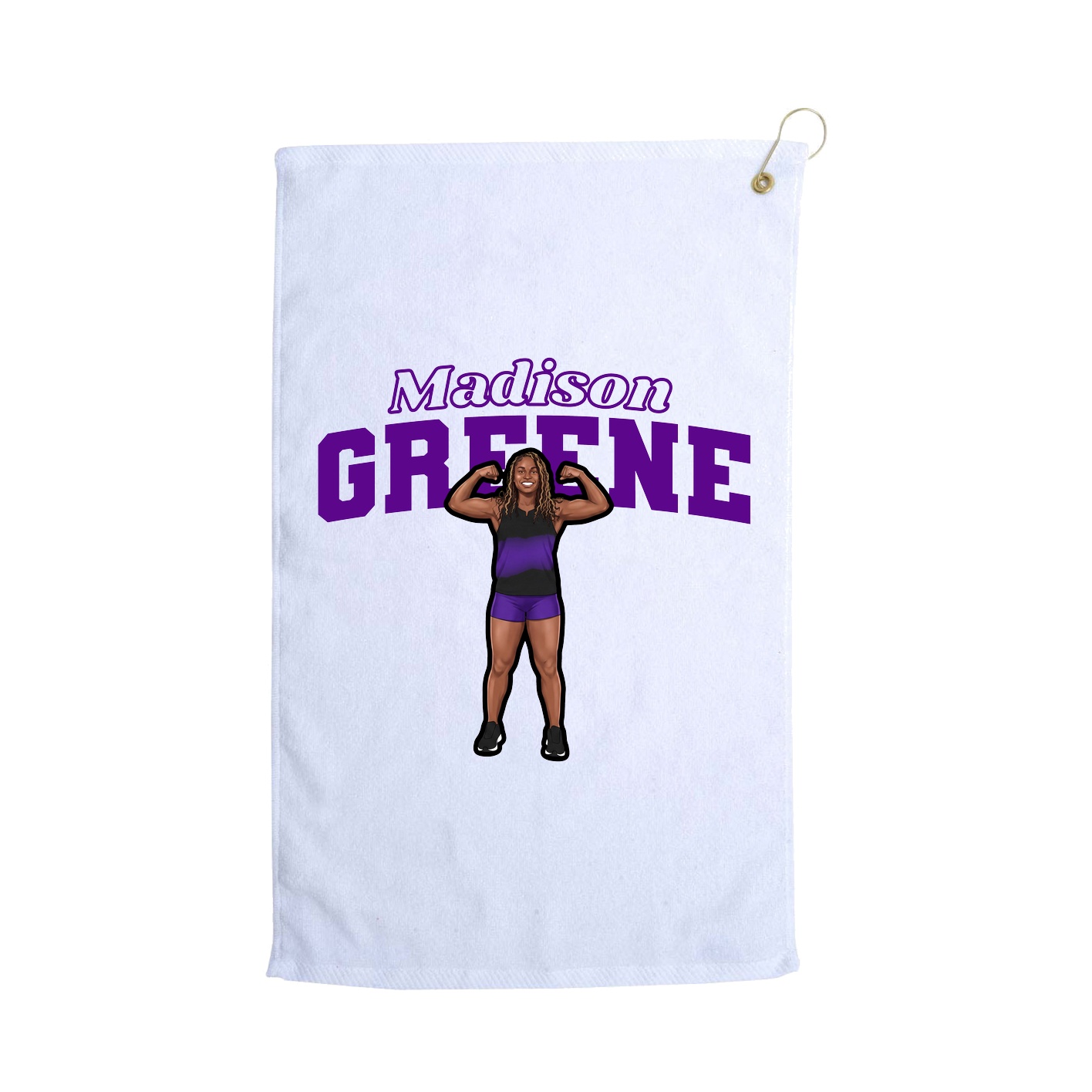 Golf Towel — Name Arch in White