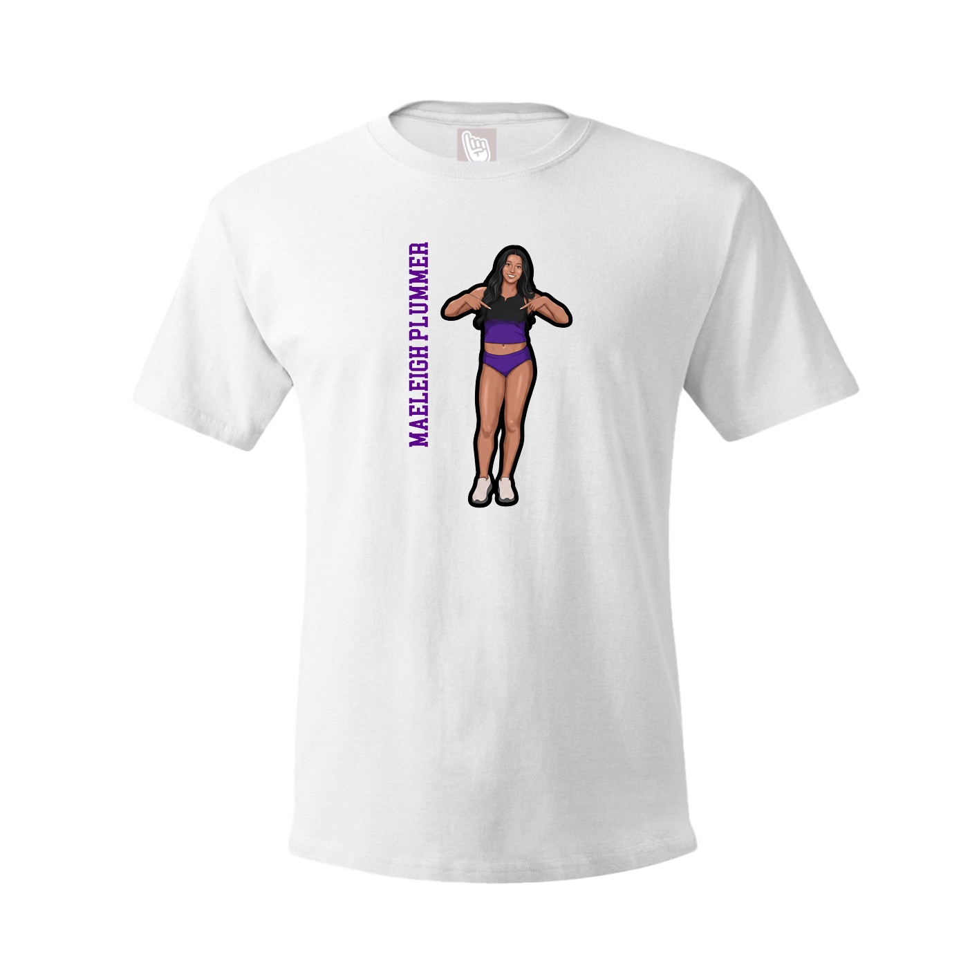 Tee — Name Vertical in White