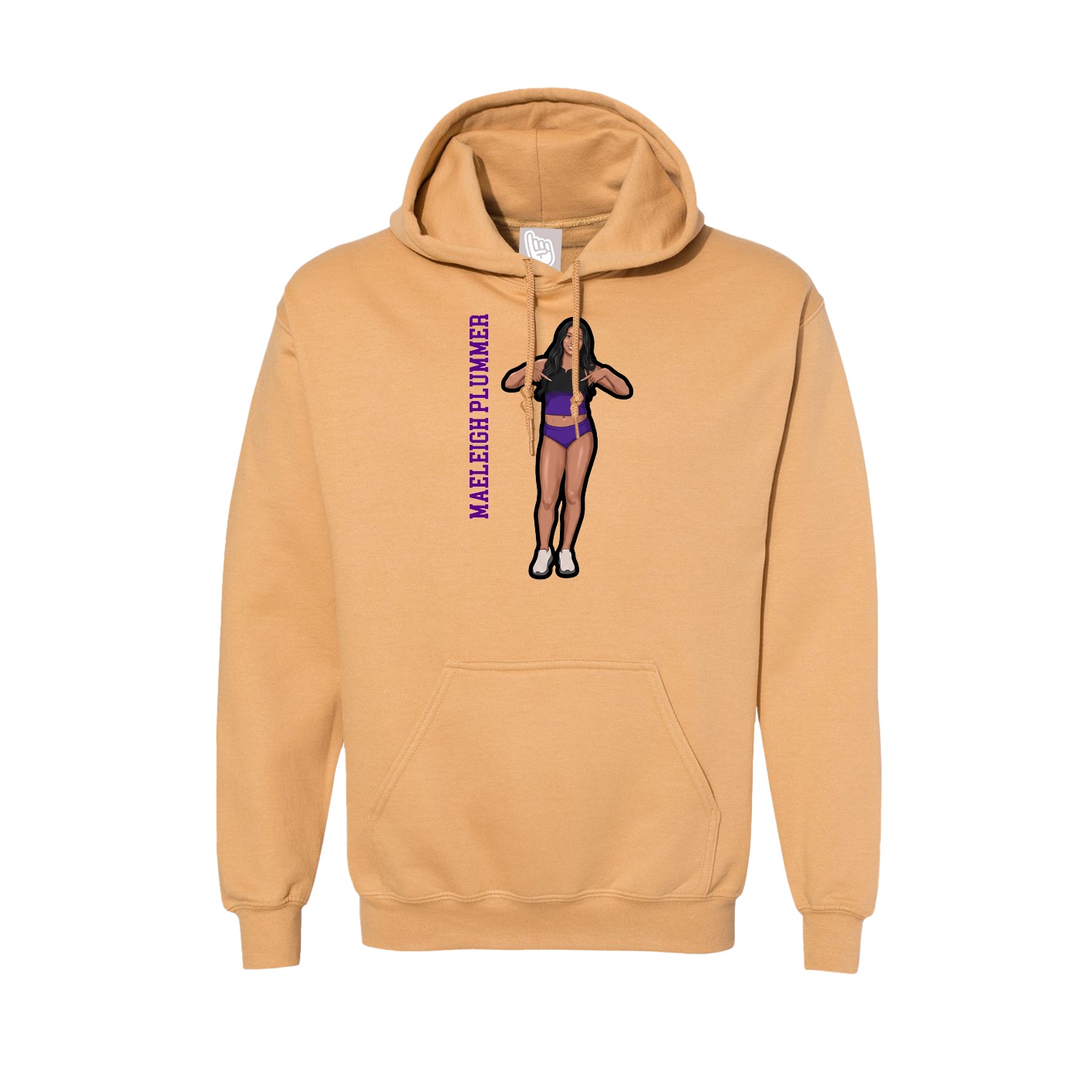 Hoodie — Name Vertical in Vegas Gold