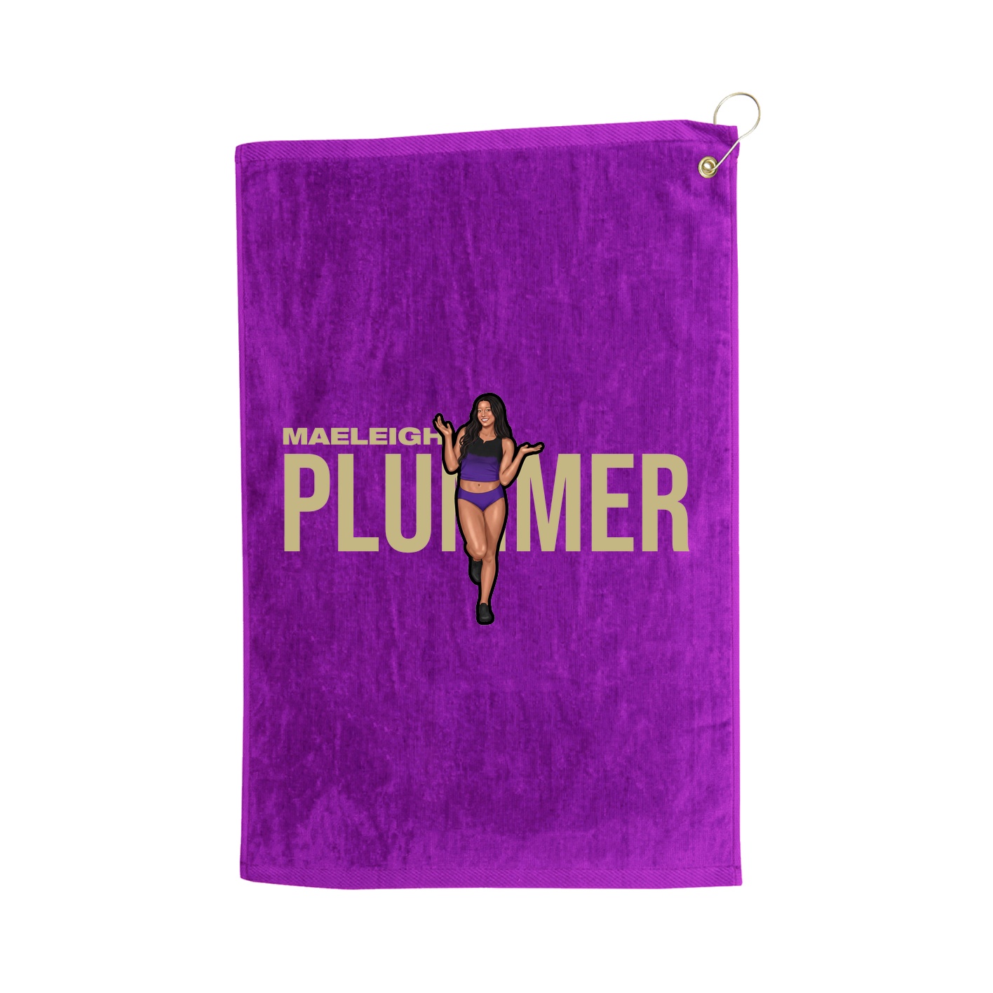 Golf Towel — Player Name in Purple