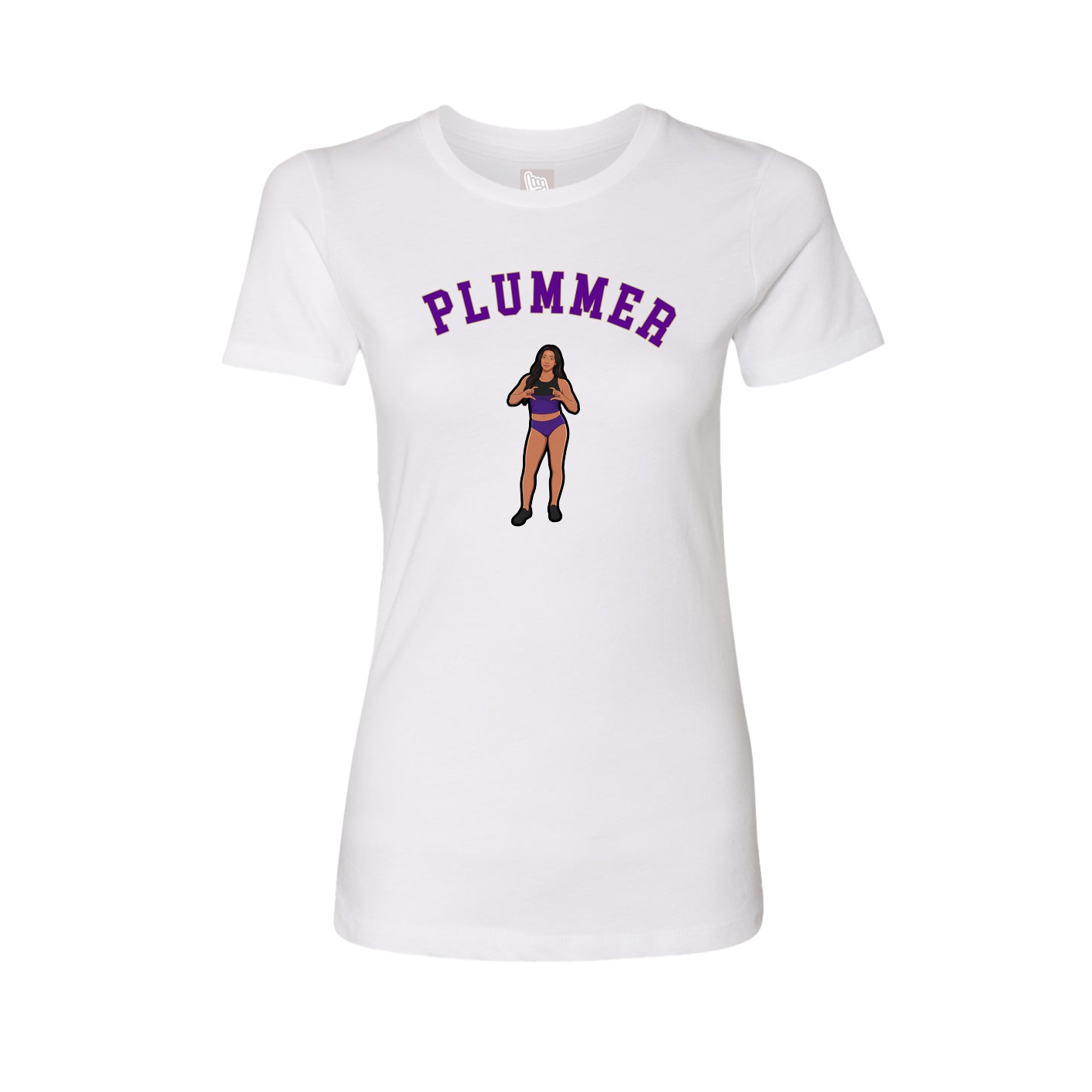 Fitted Women's Tee — Shirsey Arch in White