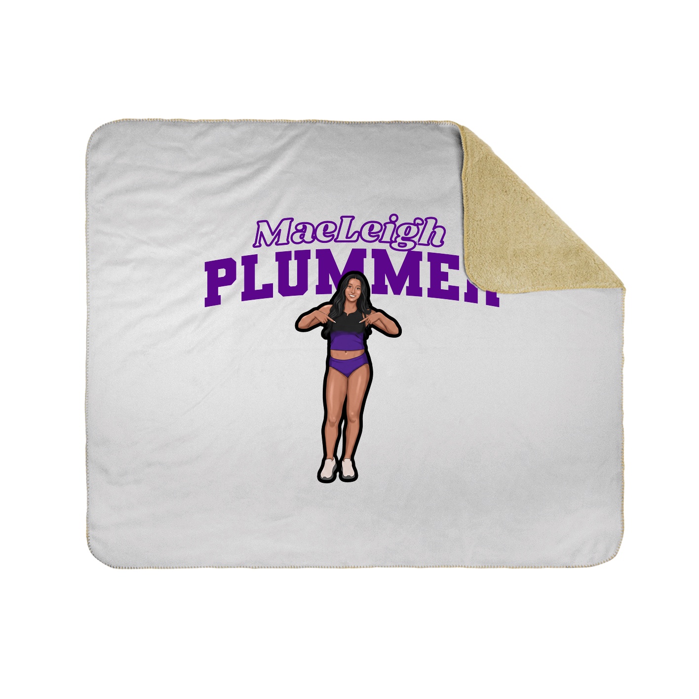 Throw Blanket — Name Arch in White